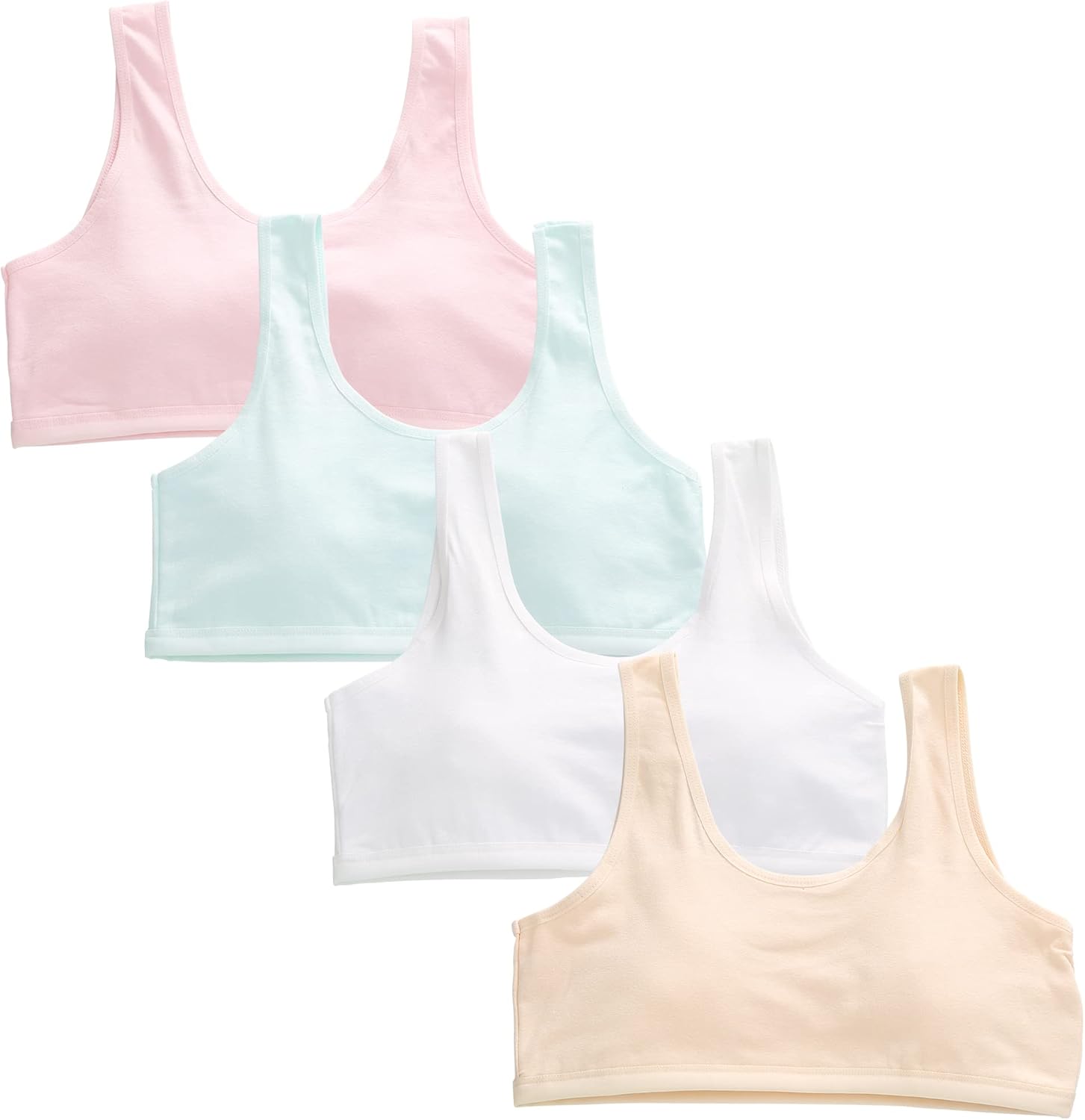 Girls Bra, 6PCS Girls Training Bra Cotton Bralette Seamless Cami Crop Bras