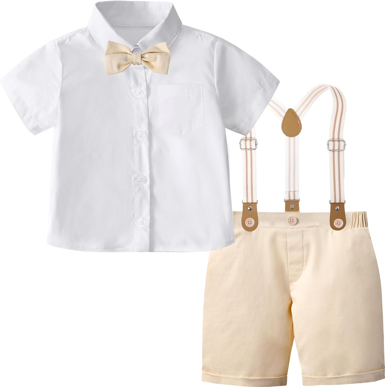 A&J DESIGN Baby Boys Gentleman Suit, 2Pcs Outfit Shirt & Pants