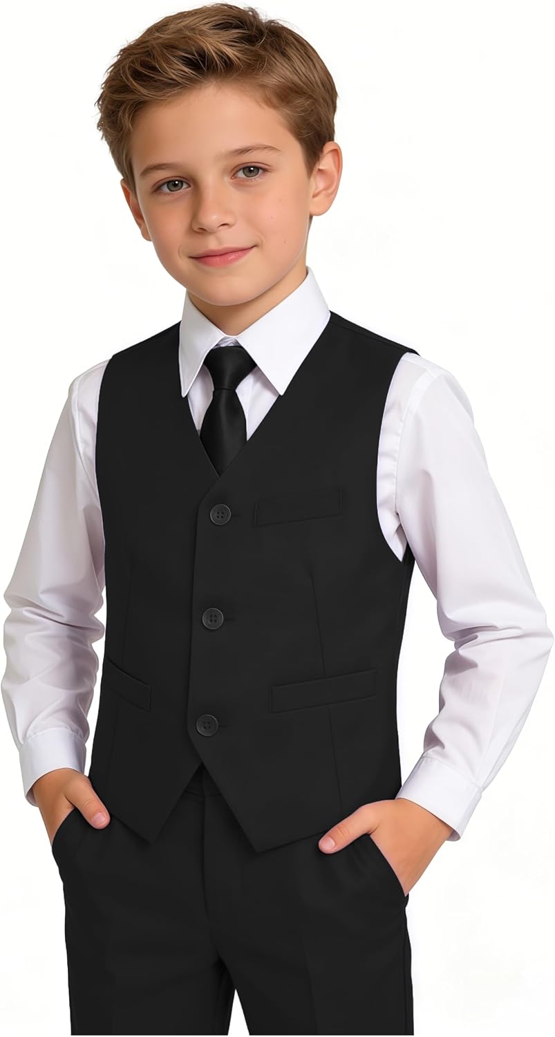 YuanLu Boys Suit Dress Clothes Ring Bearer Outfit Homecoming Dresses Boy Vest and Pants Set for Kids Wedding Tuxedo Suits