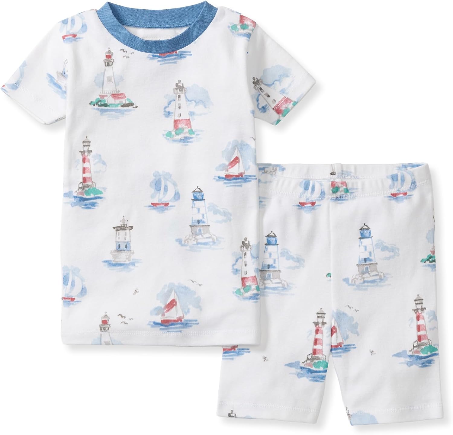 Burt’s Bees Baby Unisex Cotton Pajamas, 2-Piece Short Sleeve Tee & Shorts