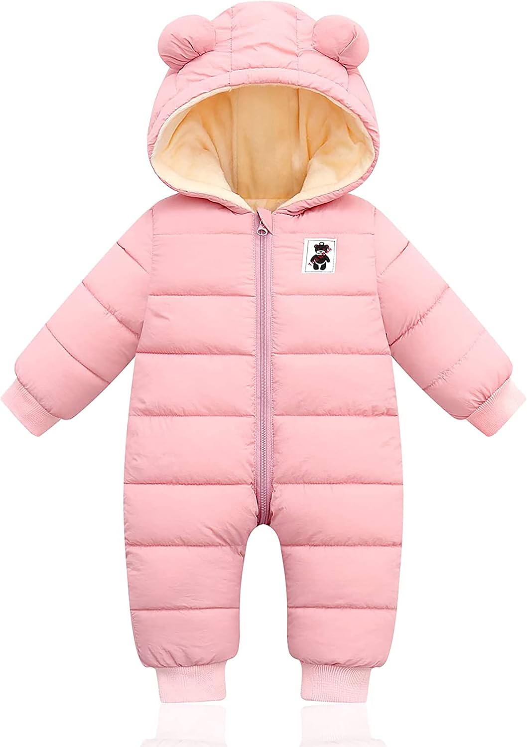 XMWEALTHY Baby Clothes Cute Infant Toddler Snowsuit Warm Newborn Boy Girl Winter Coats Hooded Zip Jumpsuit