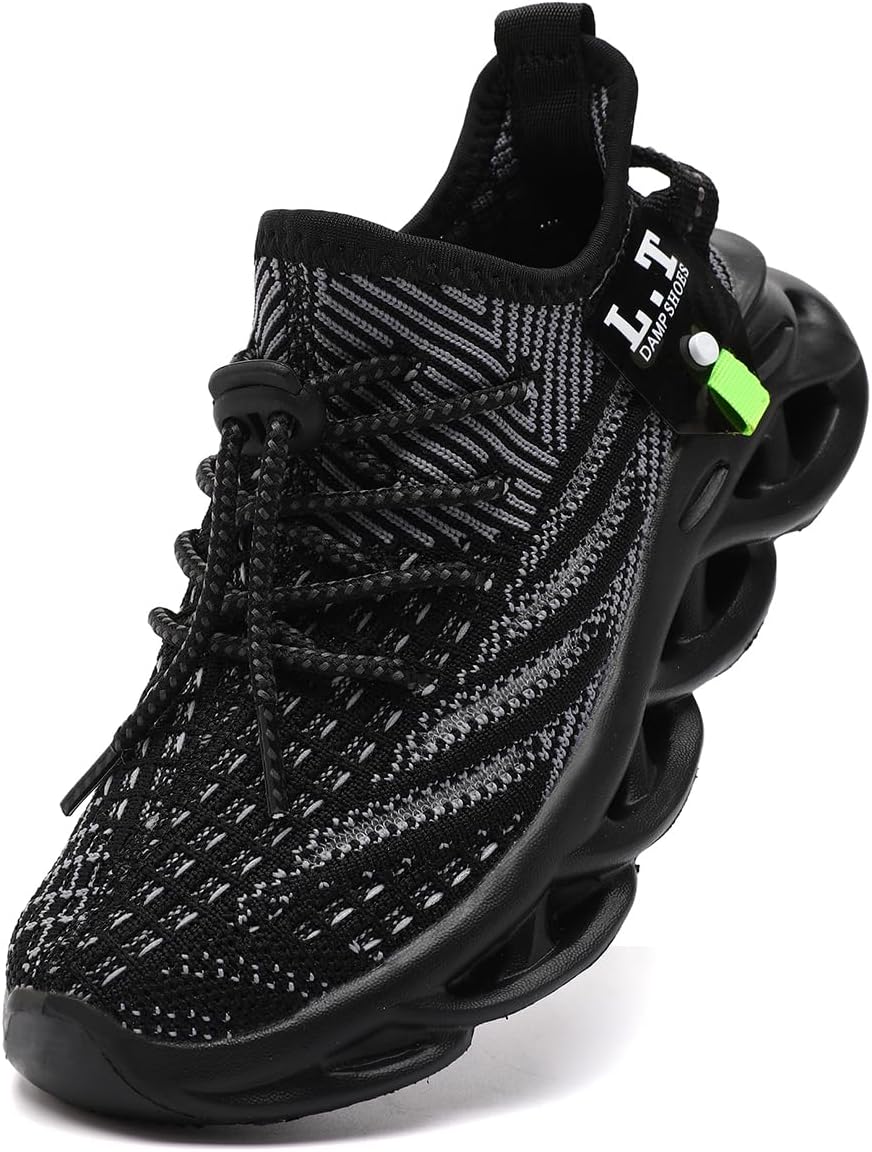 EGMPDA Boys & Girls Kids Shoes Walking Sneakers Slip On Tennis Athletic Running Non Slip Cushioned Spiral Sole Fashions Lightweight Breathable Casual for Little Kid
