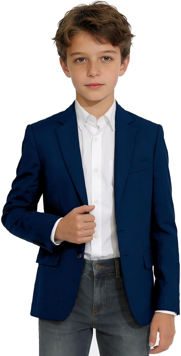 YuanLu Boys Suit Jacket Formal Dress Jacket Slim Fit Sport Coat for Kids