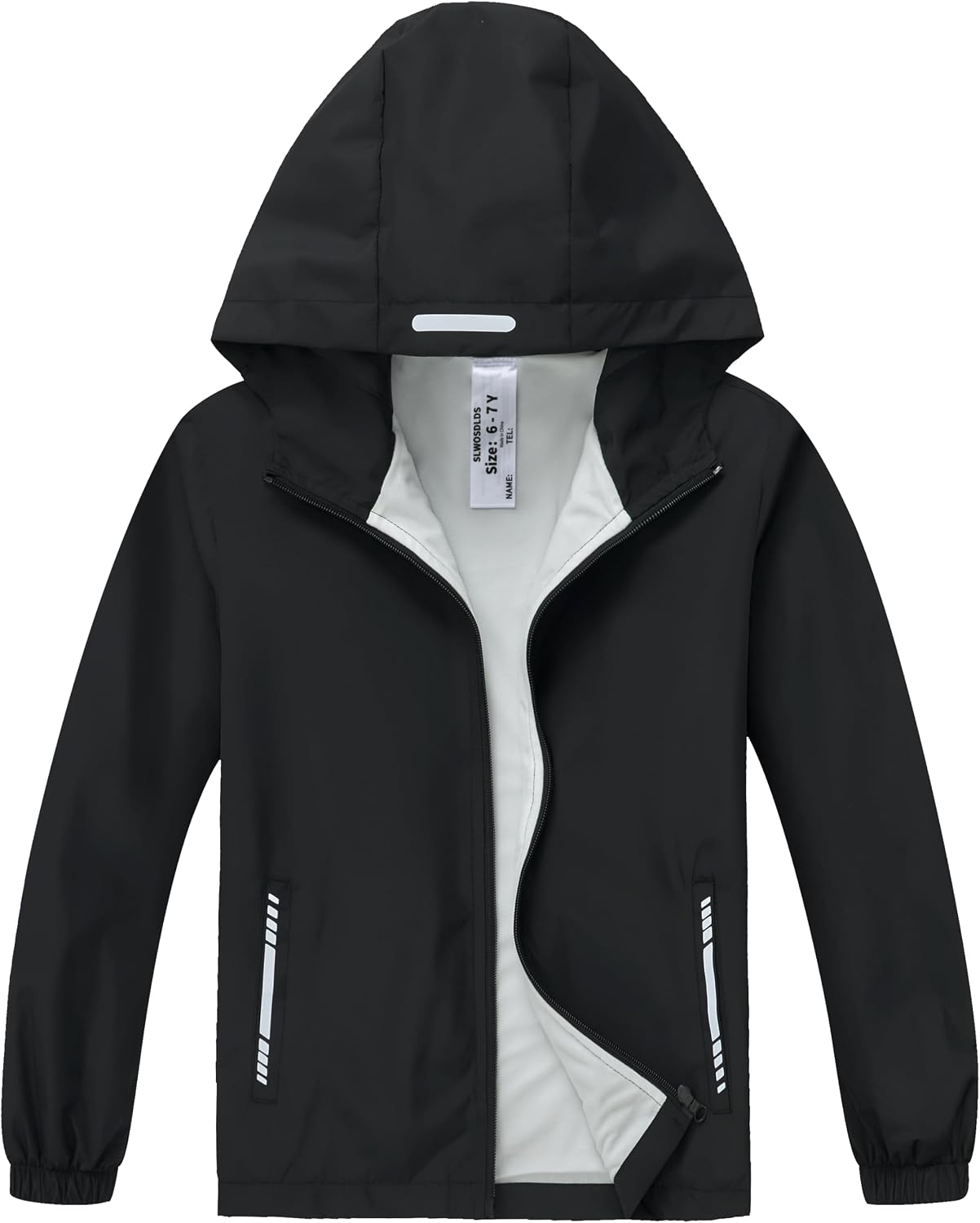 Boys Girls Waterproof Rain Jacket Lightweight soft lining Kids Windbreaker Hooded Coat Easy to Fold