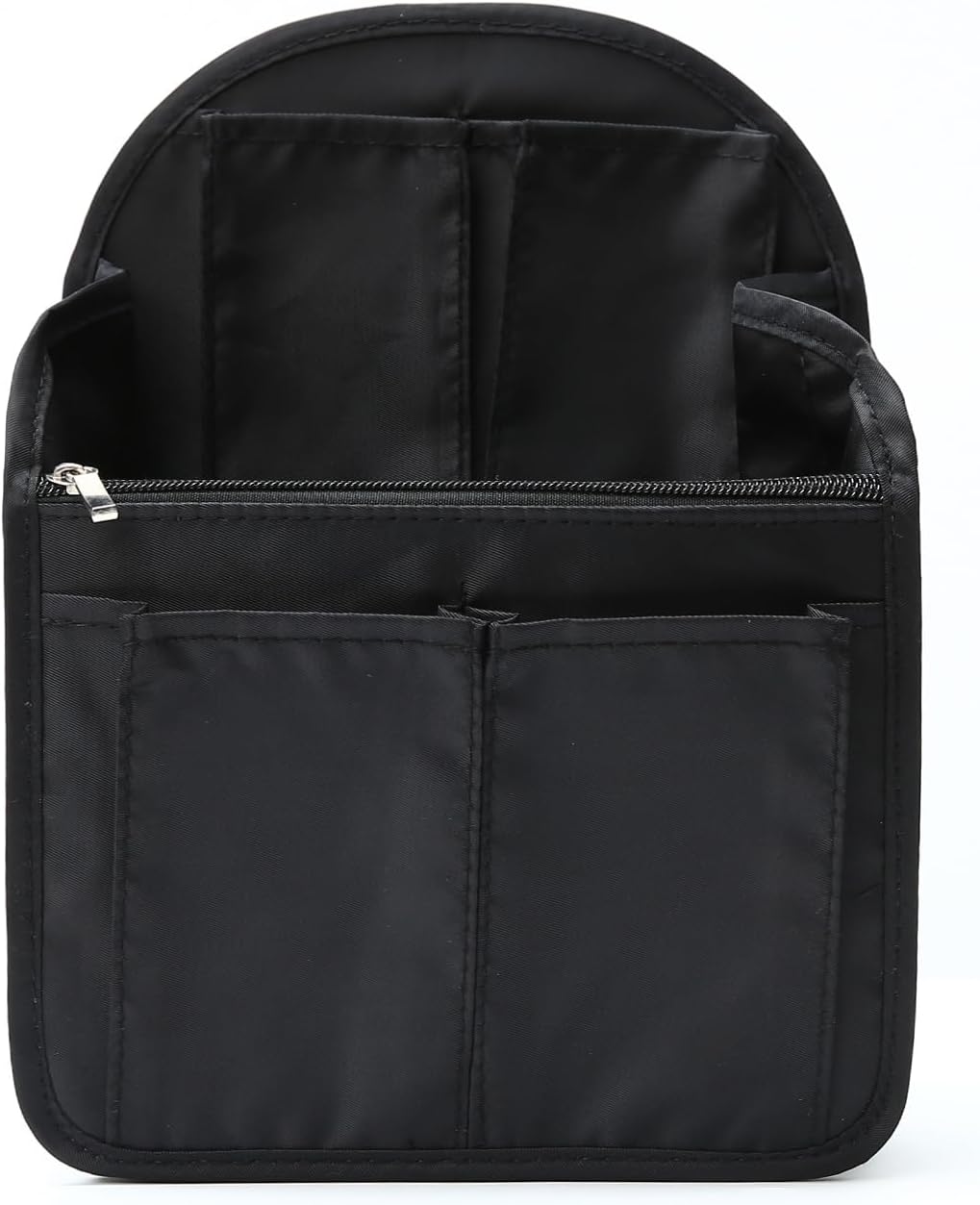 Surblue Backpack Organizer Insert Liner Hanging Travel Rucksack Purse and Handbag Insert Pocket, High-capacity Divider Foldable Nylon Shoulder Bag Organizer for Men and Women, (Black, M)