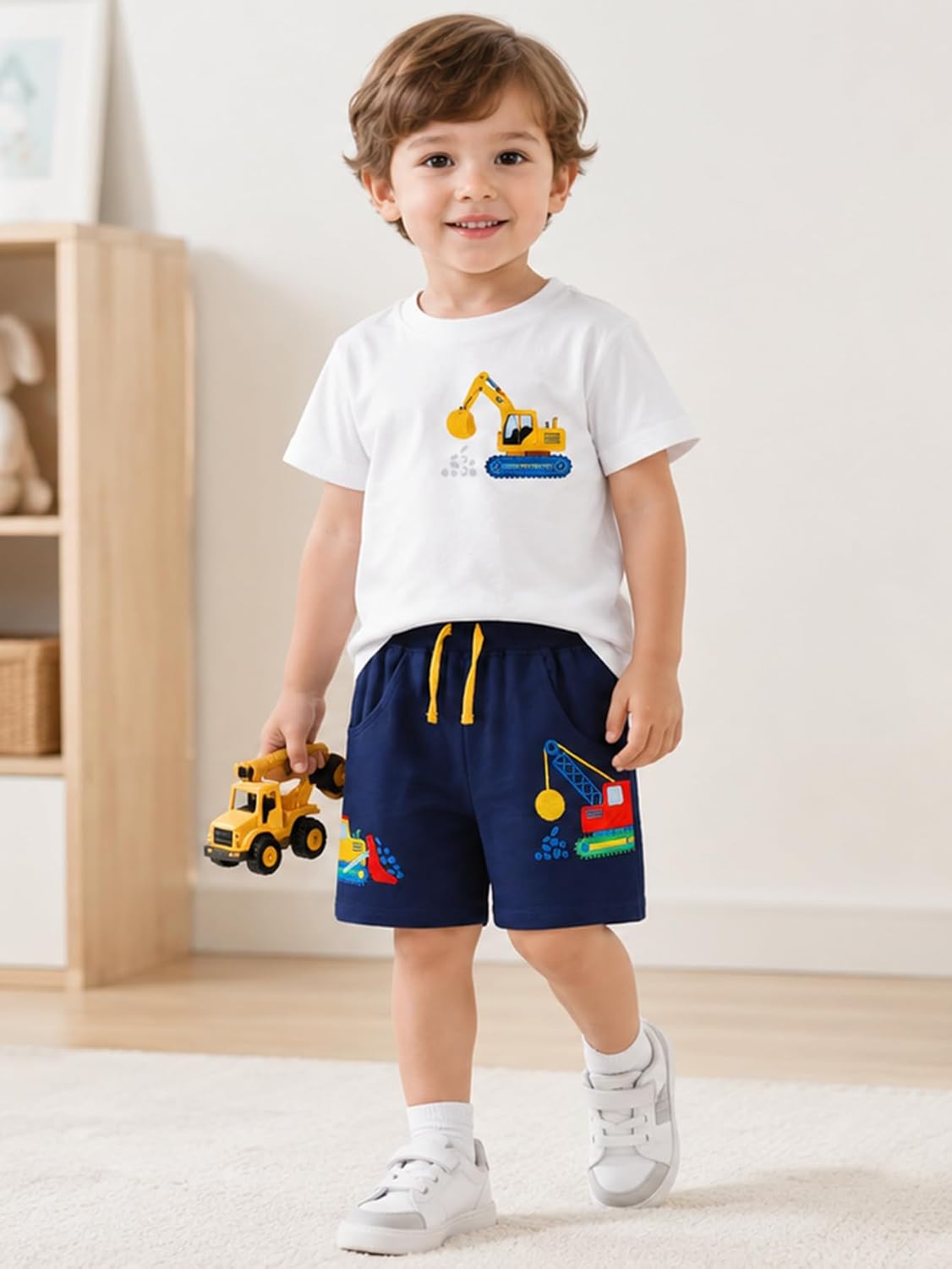 Boys Casual Shorts Elastic Waist Pull On Loose Fit Daily Bottoms for Kids