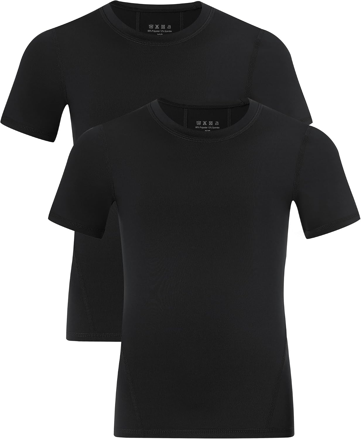Boys Compression Shirt Short Sleeve Youth Athletic Undershirt Kids Base Layer T-Shirt for Football Basketball