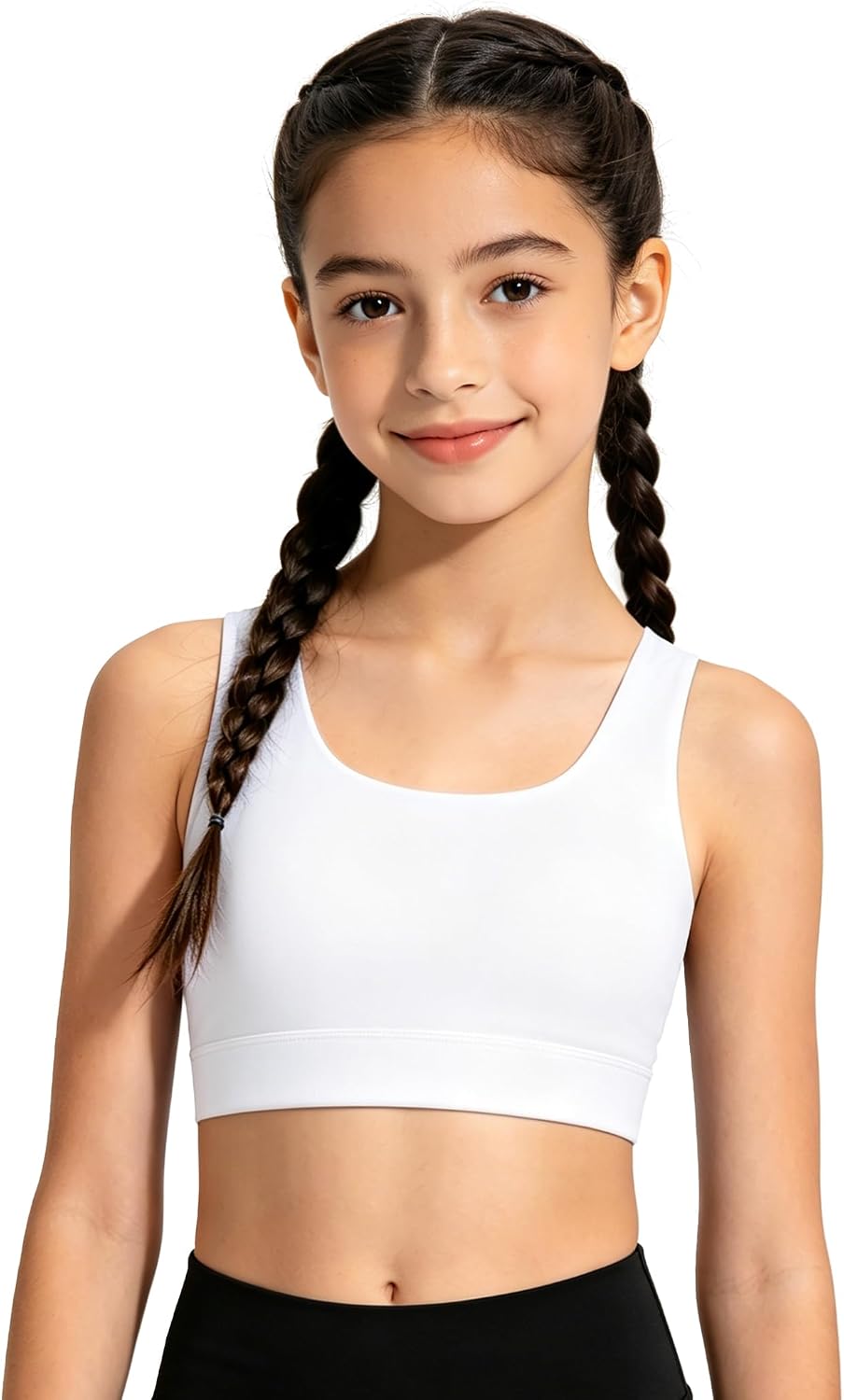 JOCMIC Girls Sports Bras Soft Training Bra with Removable Padding Yoga Crop Tops for Teens