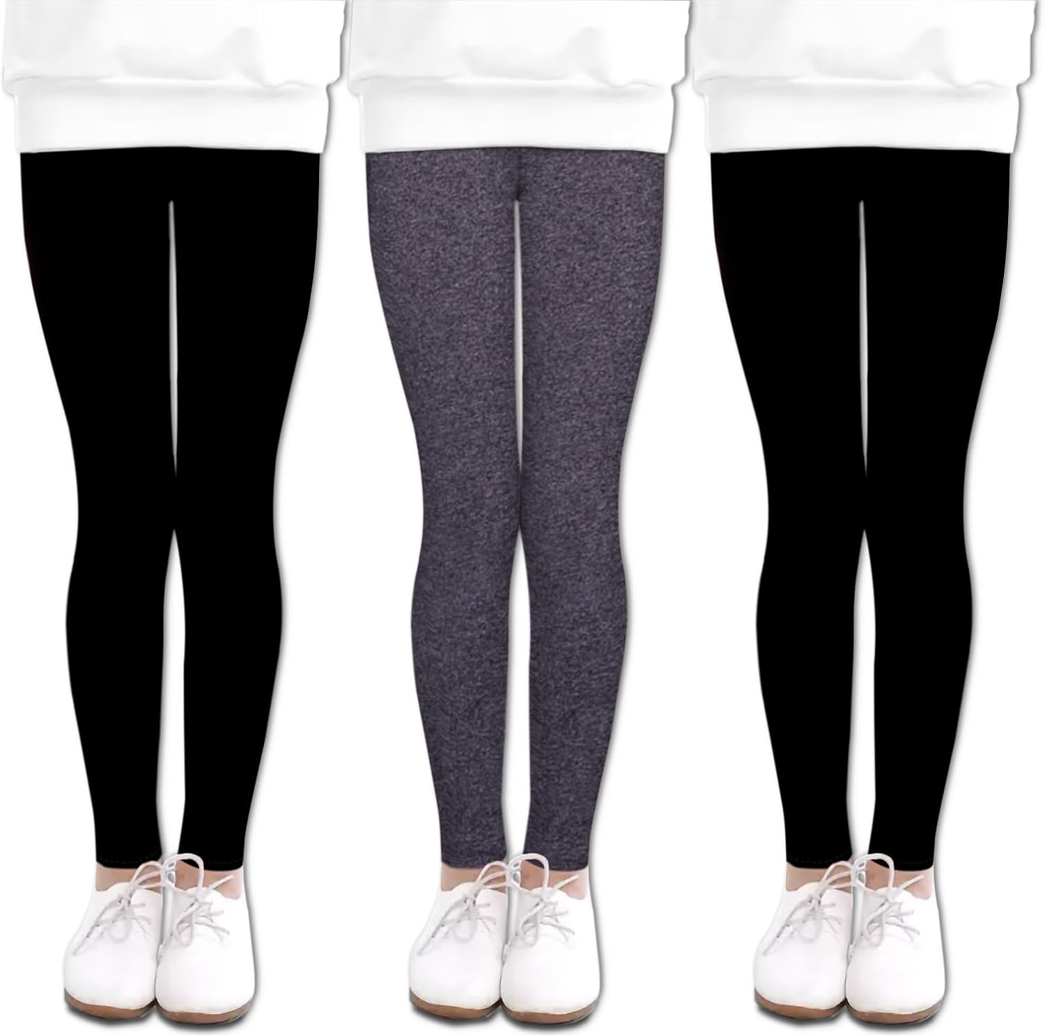 LUOUSE Girls’ Leggings Full Length Comfy Pants Trousers 4-13 Years