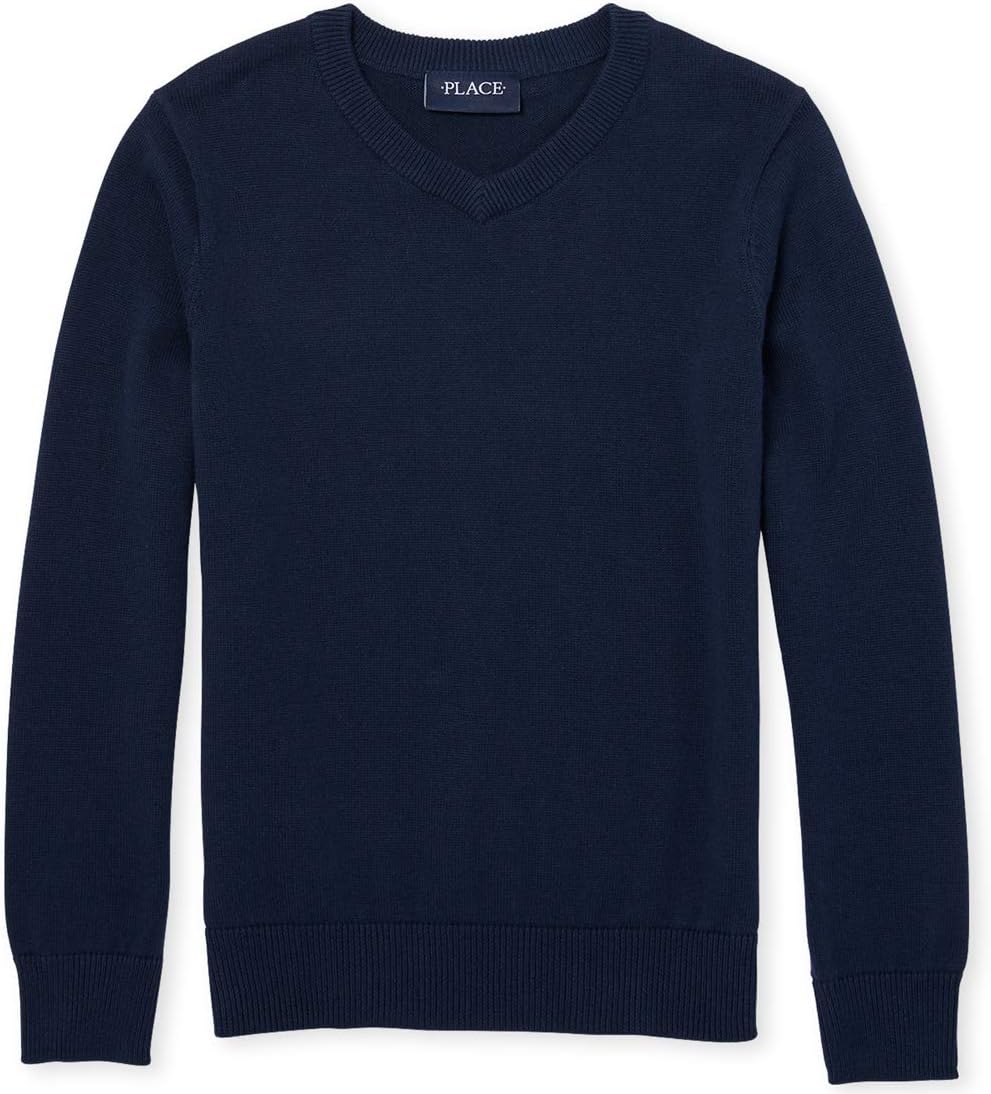 The Children’s Place Boys’ Long Sleeve V-Neck Pullover Sweater