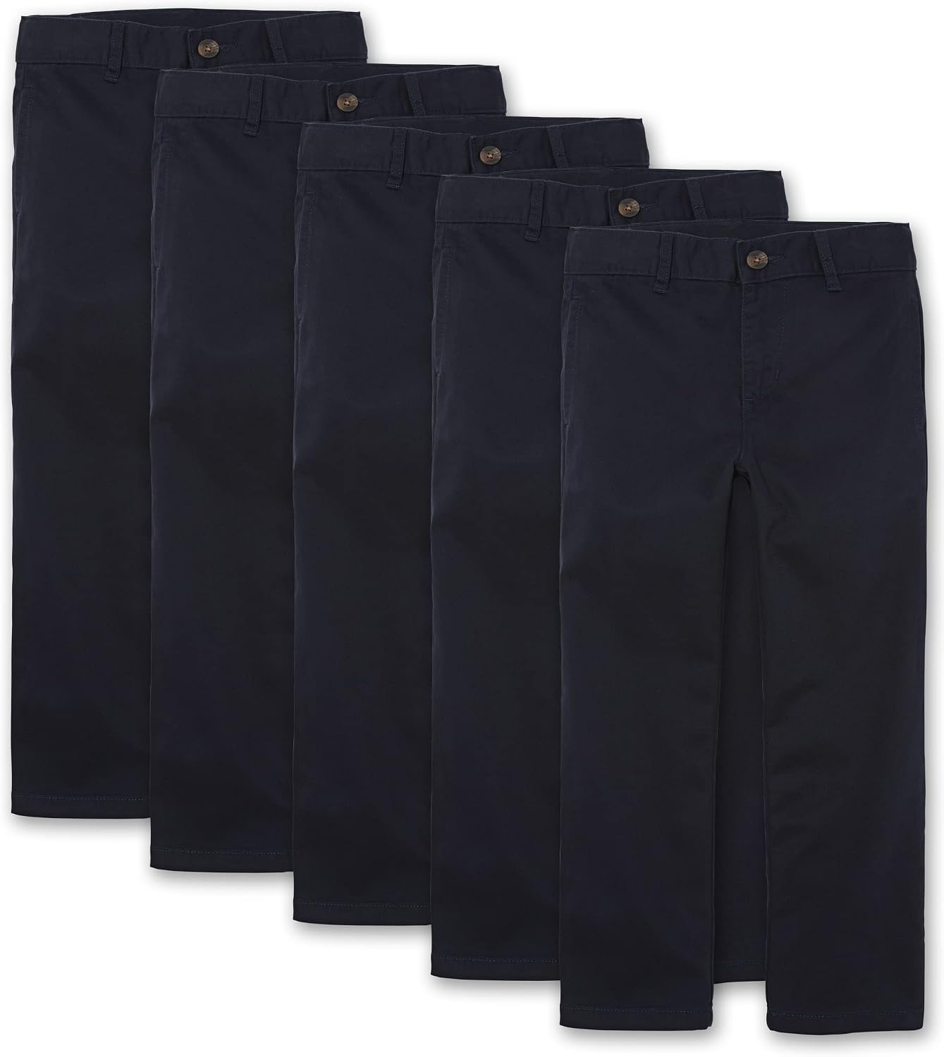The Children’s Place Boys’ Stretch Relaxed Straight Chino Pants, Multipacks