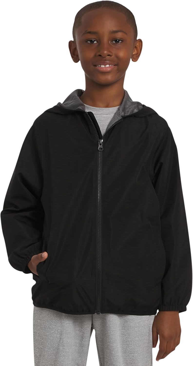Lands’ End Unisex Kids Lightweight Mesh Lined Weather Resistant Packable Rain Jacket