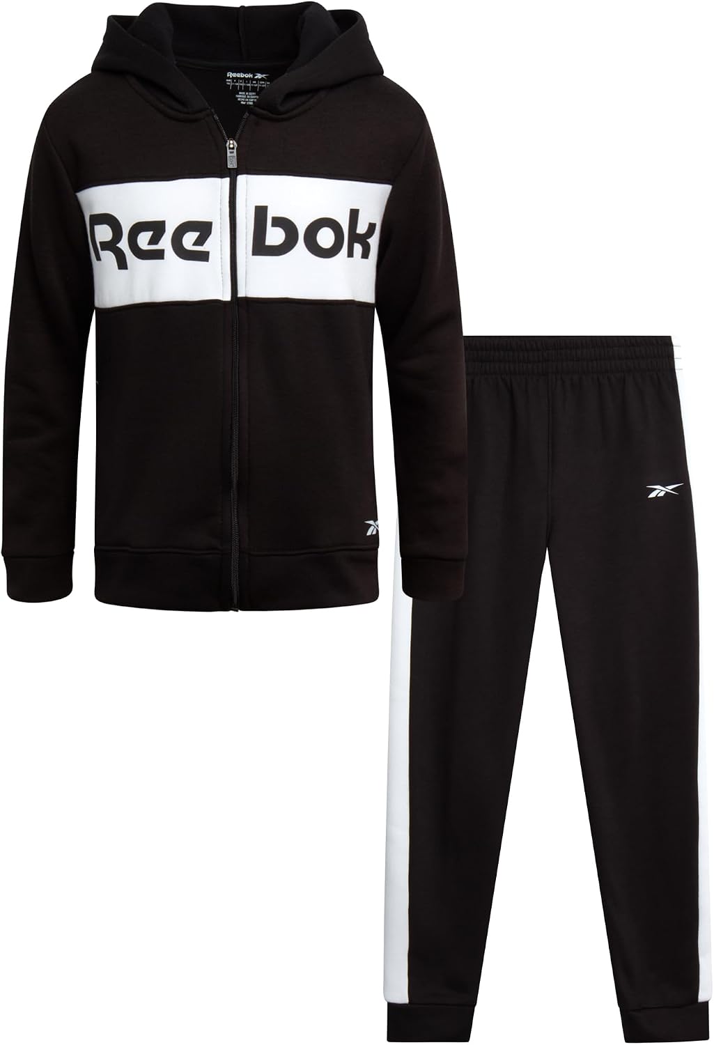 Reebok Boys Sweatsuit Set – 2 Piece Athletic Fleece Joggers Set with Zip Up Hoodie Sweatshirt and Active Boys Sweatpants