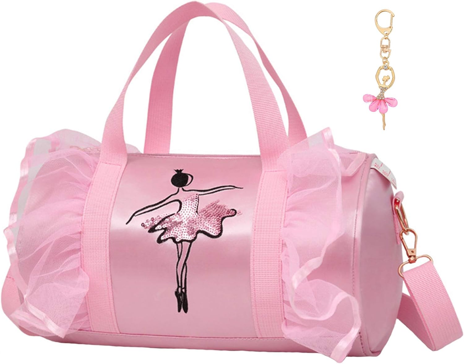 Dorlubel Cute Toddler Ballet Dance Bag for little Girl Tutu Dress Bag with Key Chain