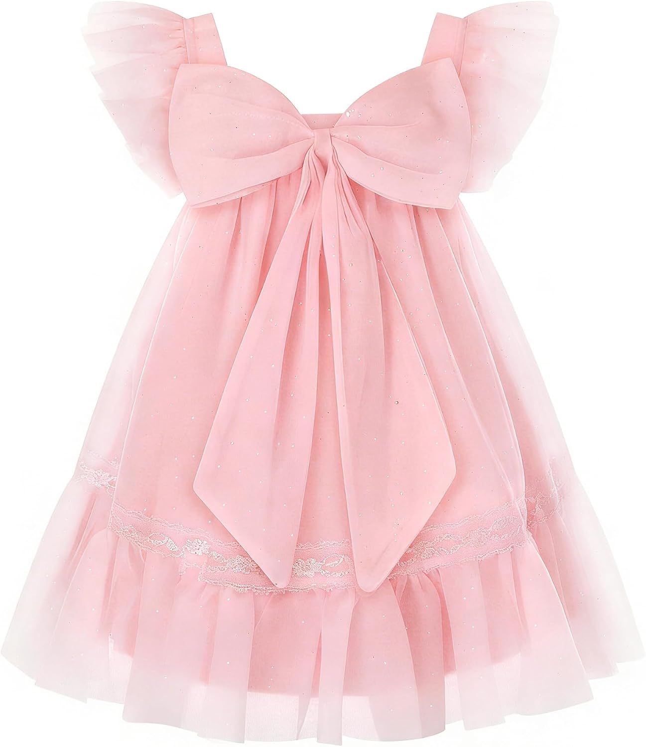 Toddler Girl Tulle Dress Ruffle Sleeveless Summer Girls’ Dresses Birthday Wedding Casual 18M-6Y
