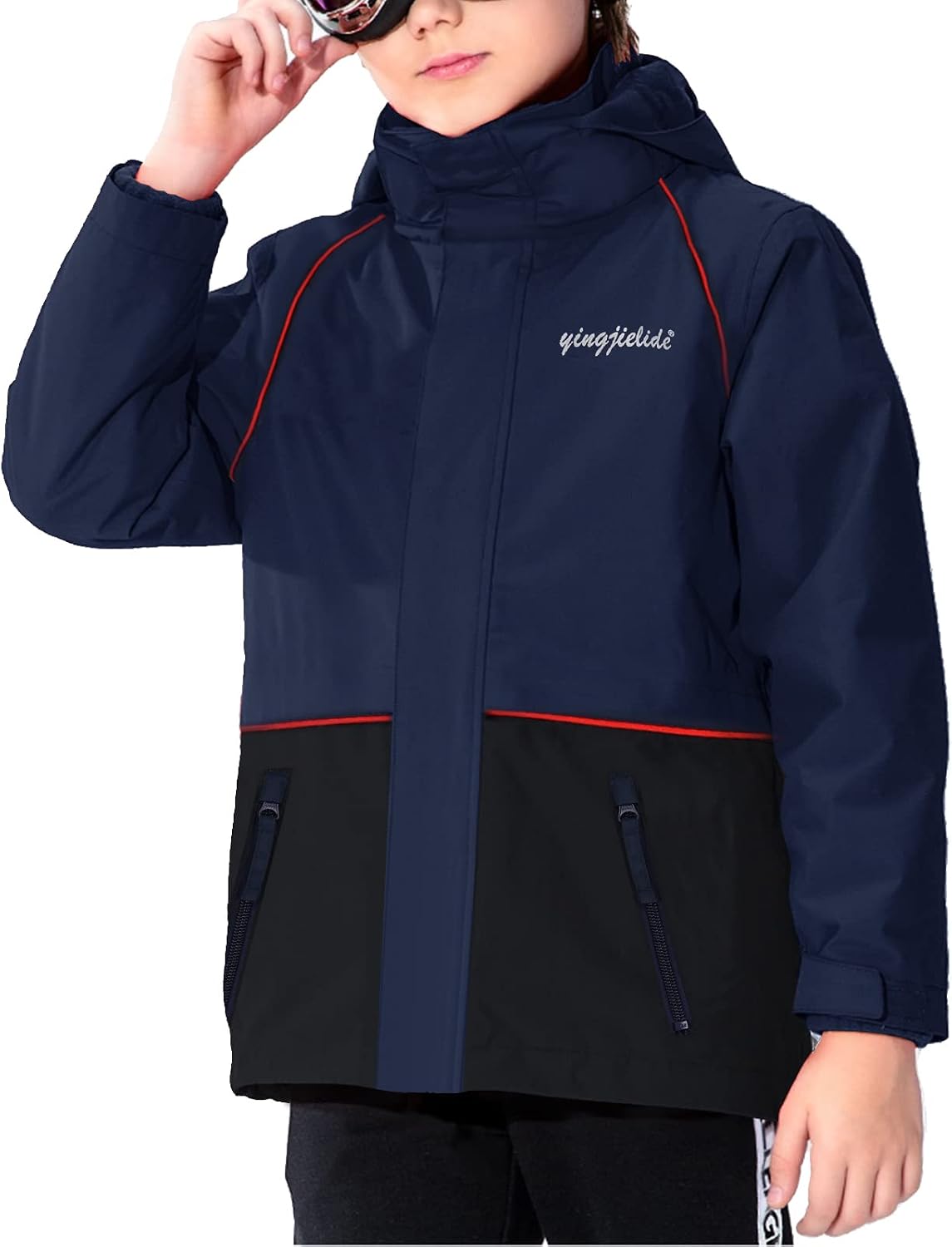 YINGJIELIDE Boy’s Waterproof Outwear Snow Jacket,Hooded Fleece Lined Warm Winter Caot,Windproof Rain Jacket