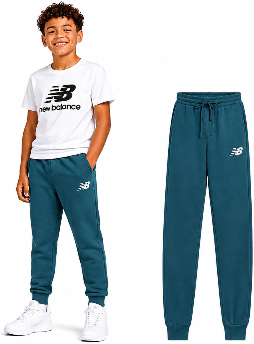 New Balance Boys Sweatpants – Performance Fleece Athletic Pants Boys Joggers with Drawstring Waistband and Pockets (8-20)