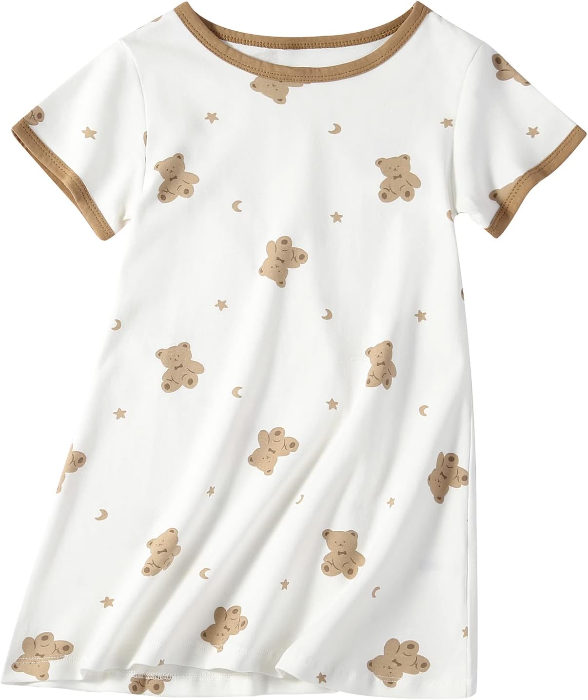 Girls Cotton Nightgowns Short Sleeve Sleep Shirt Princess Nightdress