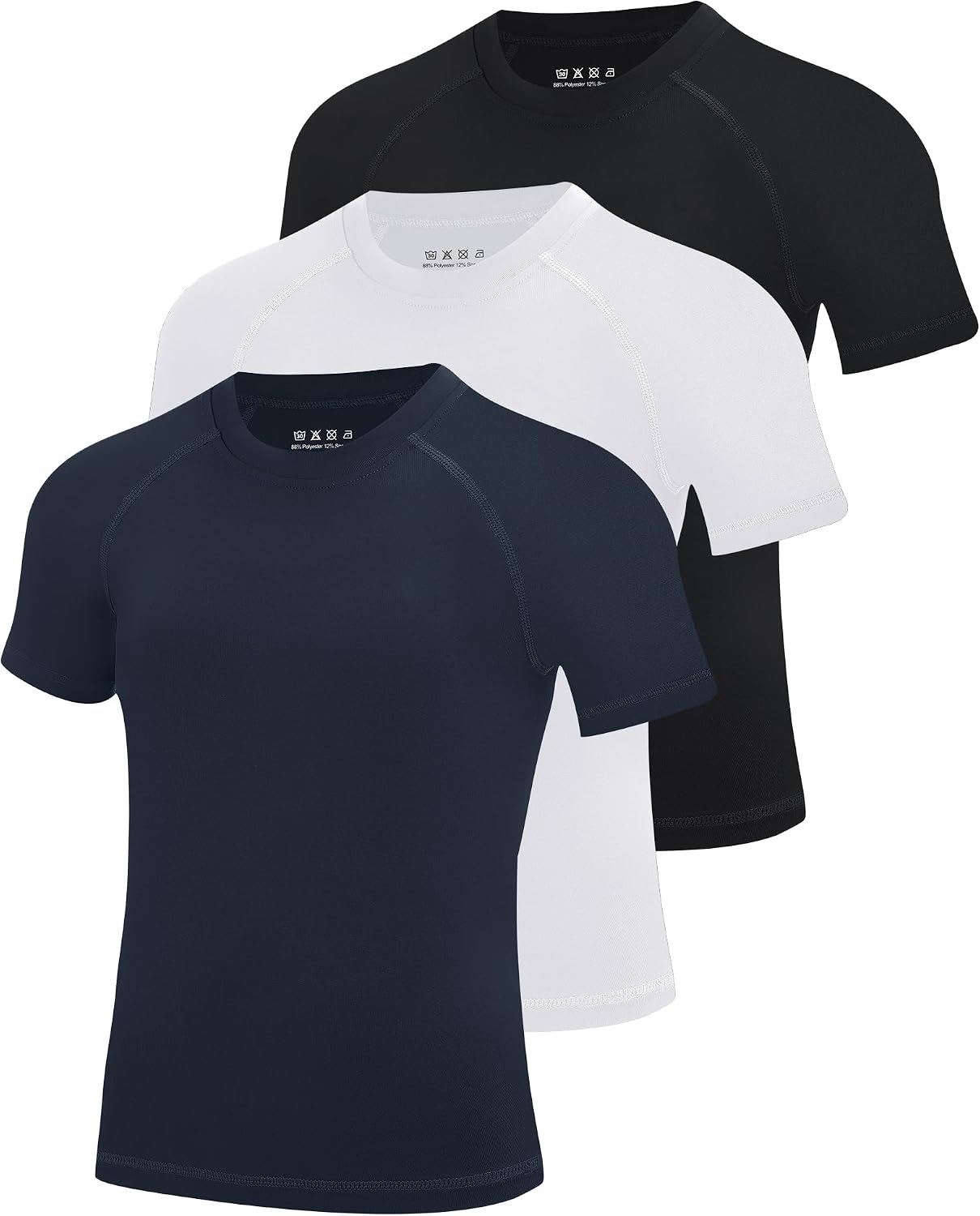 Blueleaf Boys Compression Shirt Short Sleeve Youth Basketball Football Undershirt Kids Quick Dry Athletic Base Layer T-Shirt