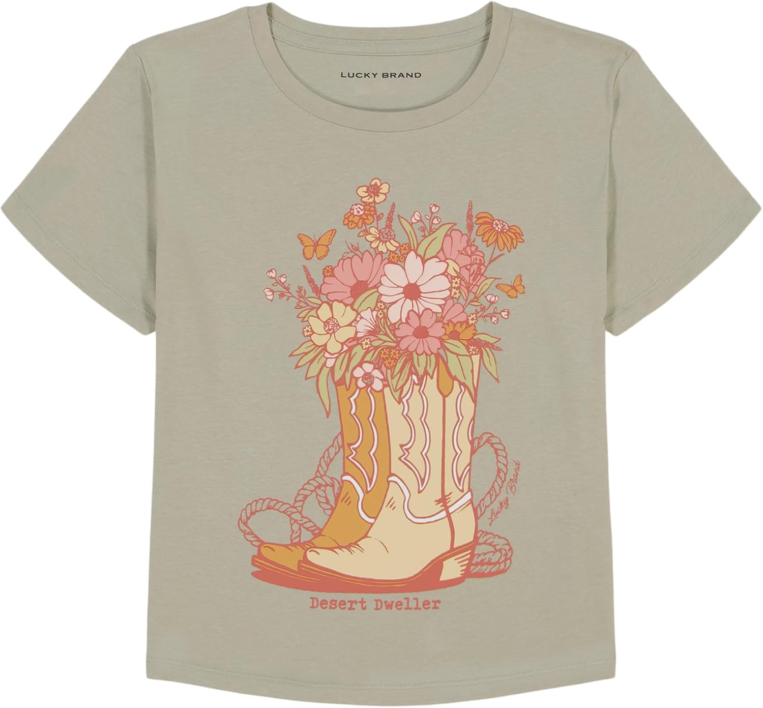 Lucky Brand Girl’s Short Sleeve Graphic T-Shirt, Tagless Cotton Tee with Fun Designs