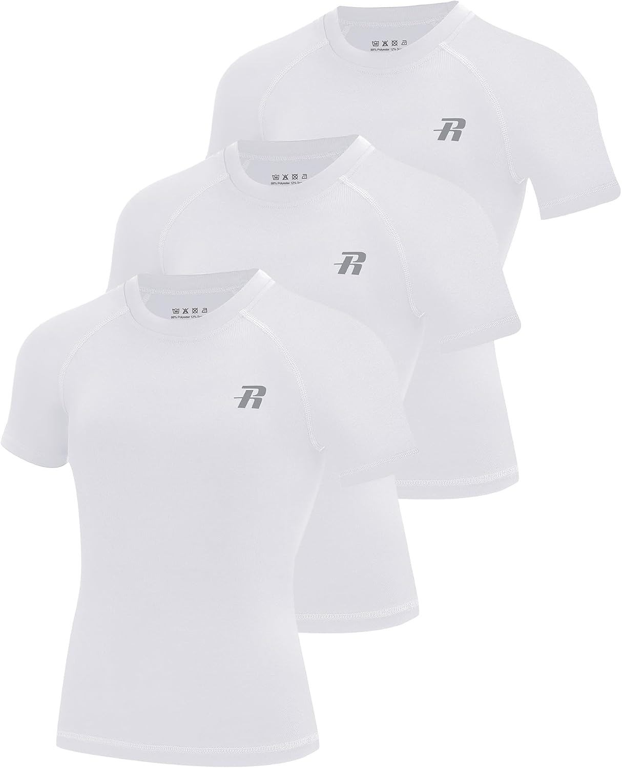 Runhit Boys Compression Shirt Short Sleeve Youth Basketball Undershirt Kids Quick Dry Athletic Base Layer T-Shirt