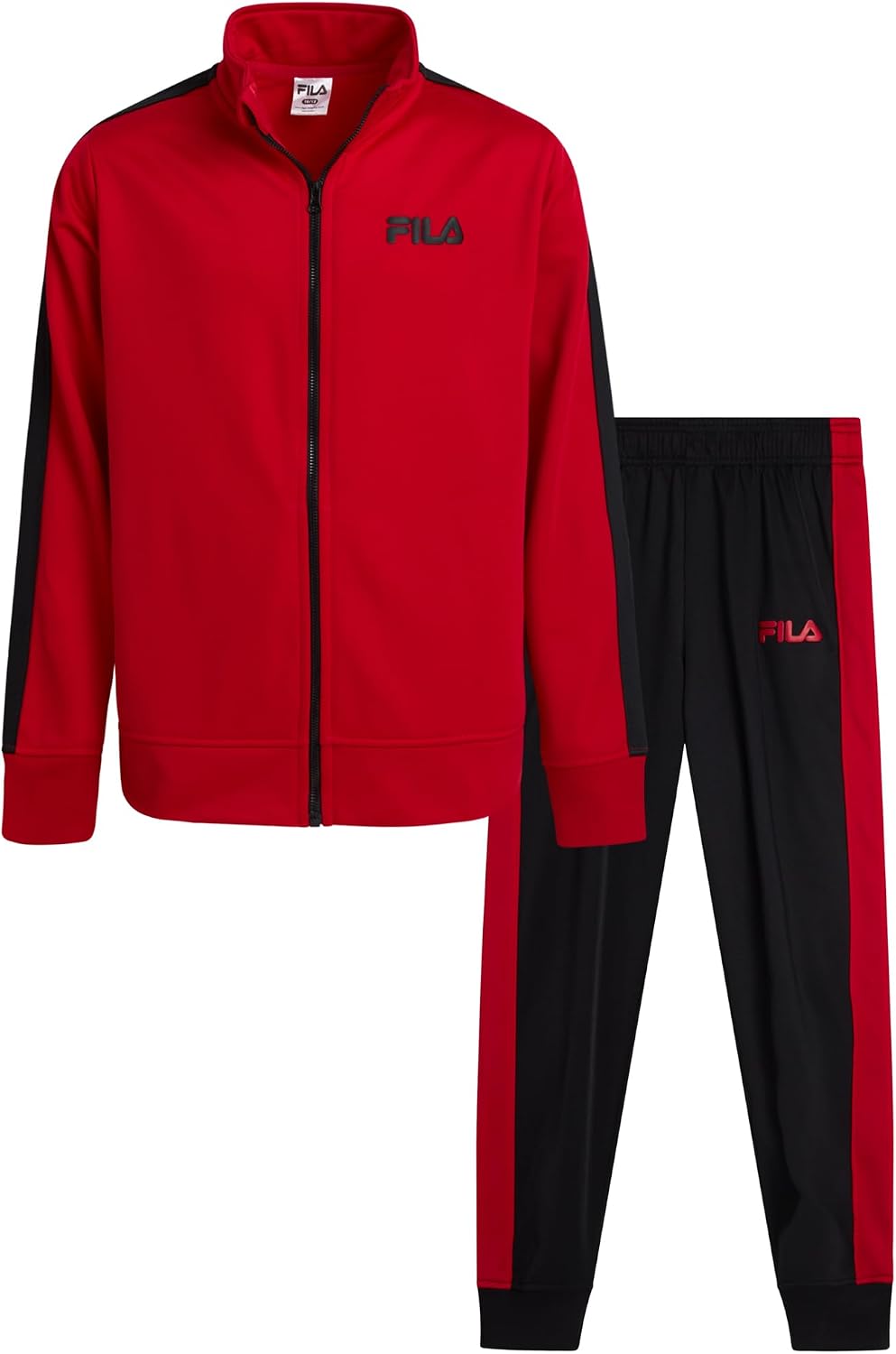 Fila Boys Tracksuit – 2 Piece Athletic Performance Tricot Full Zip Track Jacket and Jogger Sweatpants for Boys