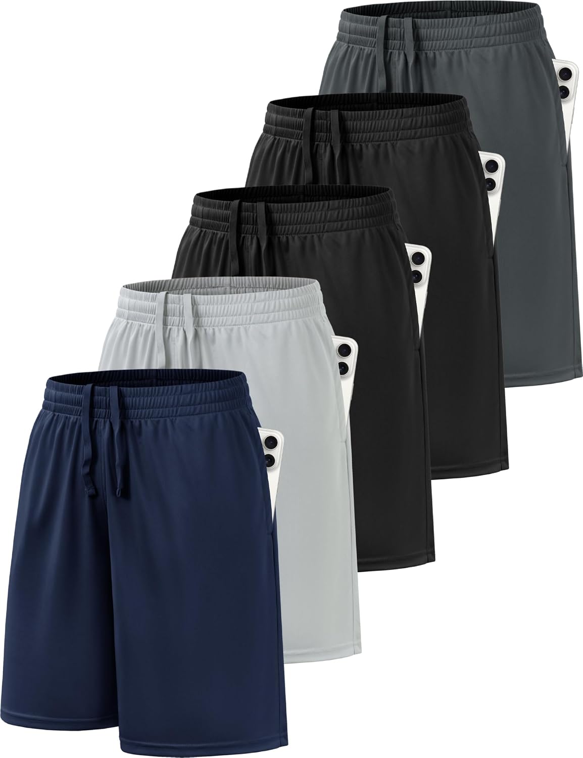 BVNSOZ Boy’s Basketball Shorts Youth Boy’s Active Athletic Performance Shorts with Pockets Moisture Wicking Shorts for Boys
