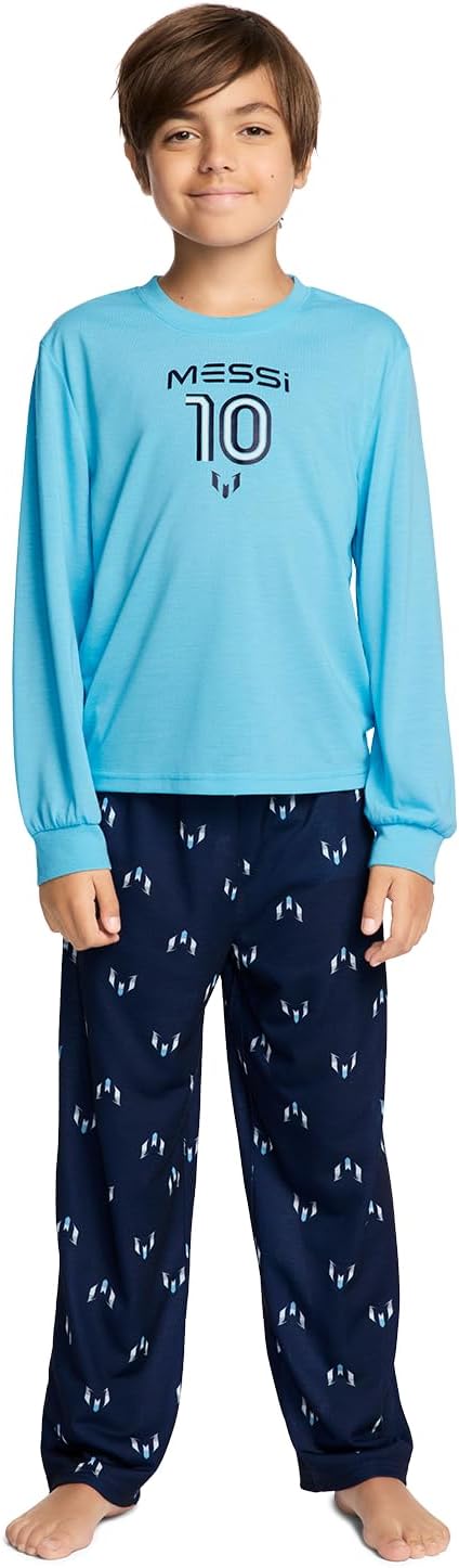 Messi Boys’ Lifestyle Long Sleeve 2-piece Set, Loose-fit Top & Sweatpants