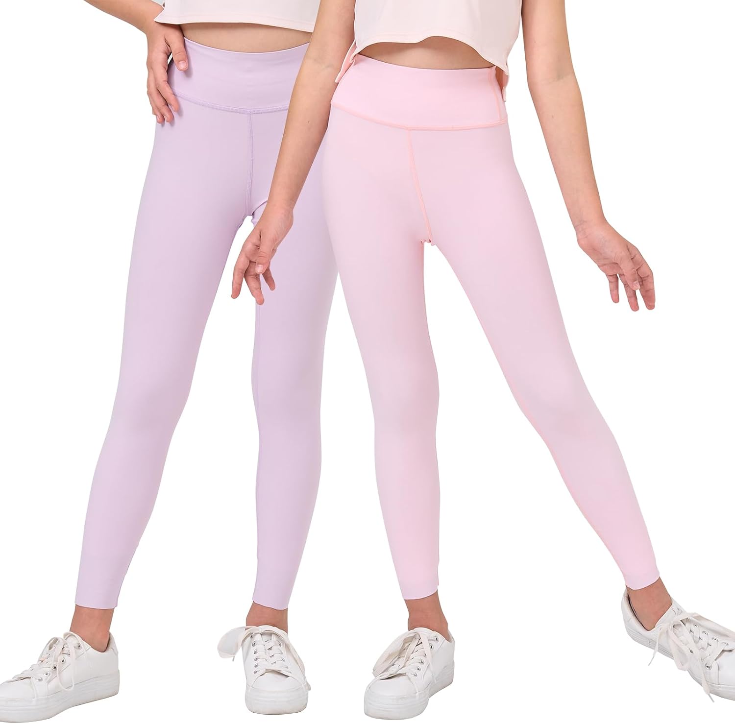 Girls Leggings 2 PCS Toddlers’ Running Tights Kids High Waist Pants