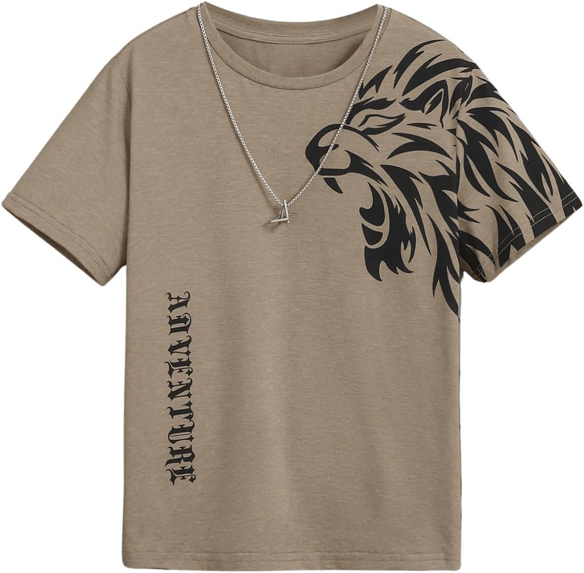 SweatyRocks Boy’s Letter Print T Shirts Crew Neck Short Sleeve Graphic Tees Tops