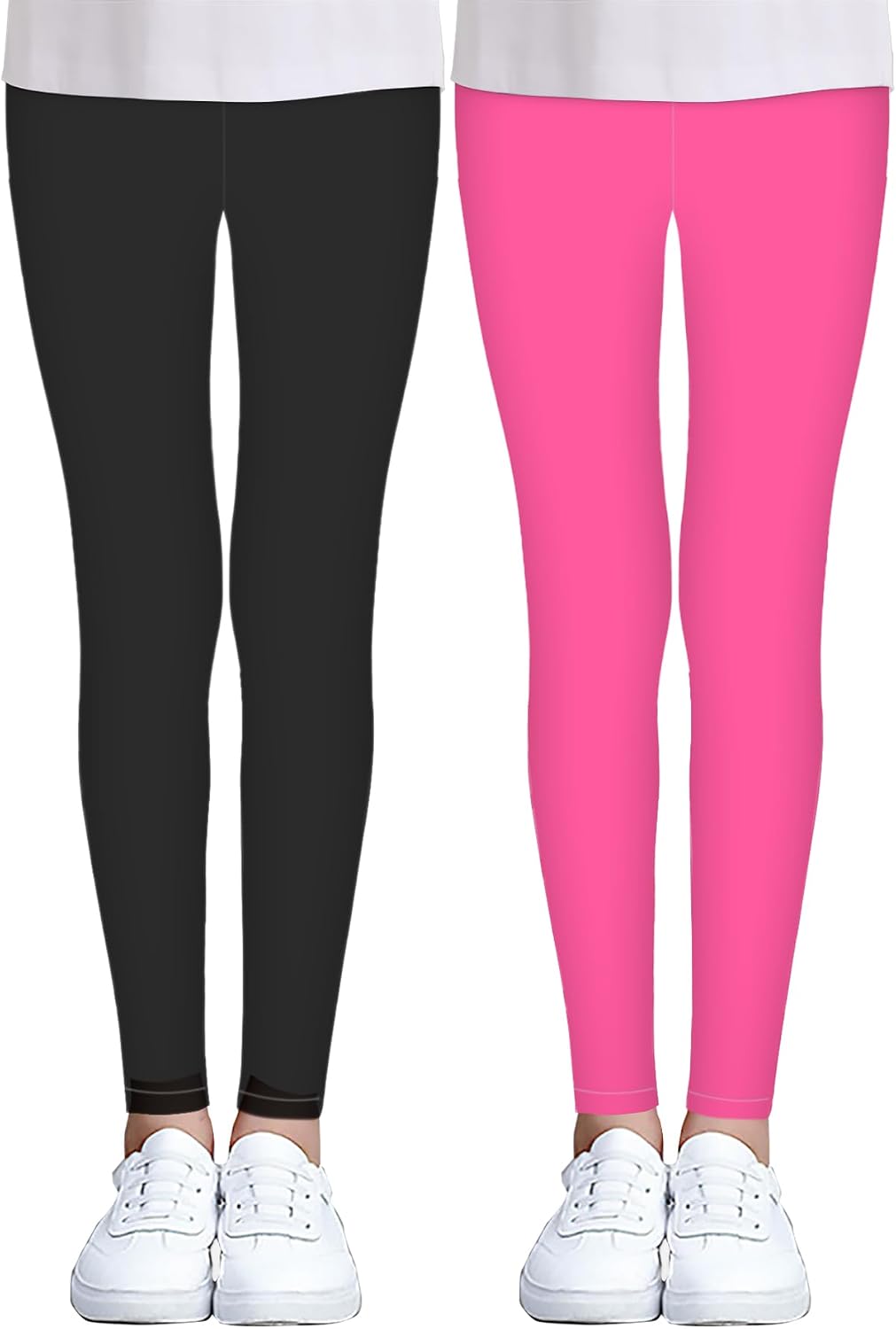 iLover Toddler Girls Cute Stretch Athletic Leggings Little Kids High Waisted Yoga Pants Ankle Length
