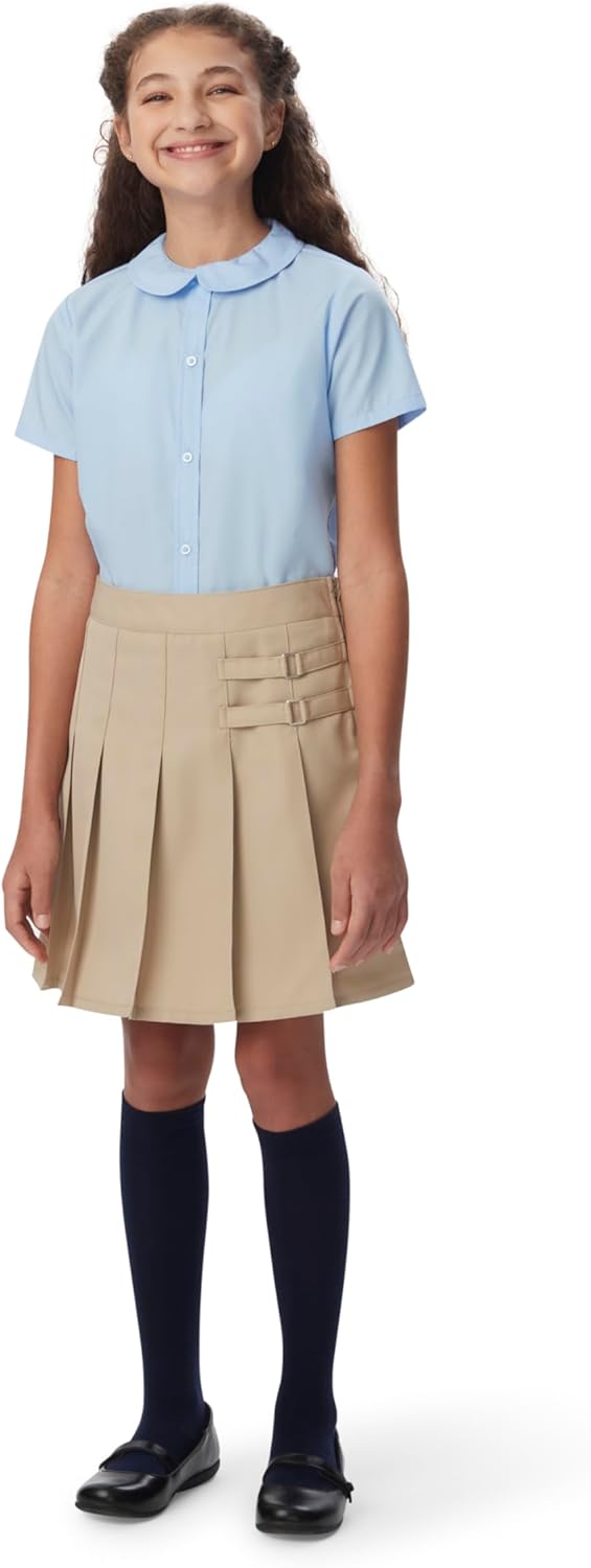 French Toast Girls’ Adjustable Waist Pleated-Front Two-Tab Scooter Skirt