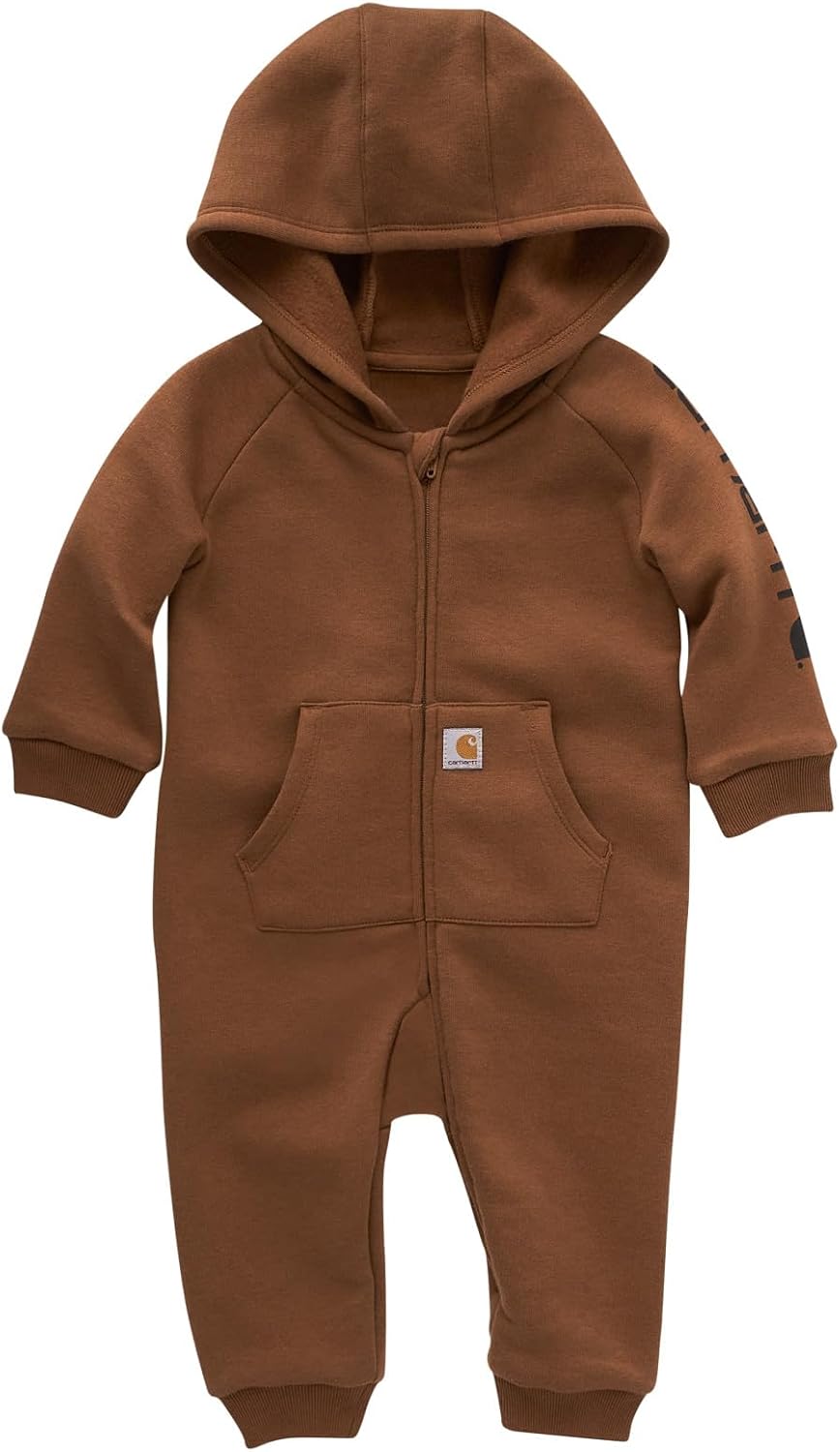 Carhartt baby-boys Long-sleeve Hooded Zip-up Footless Jumpsuit One-piece Hoodie