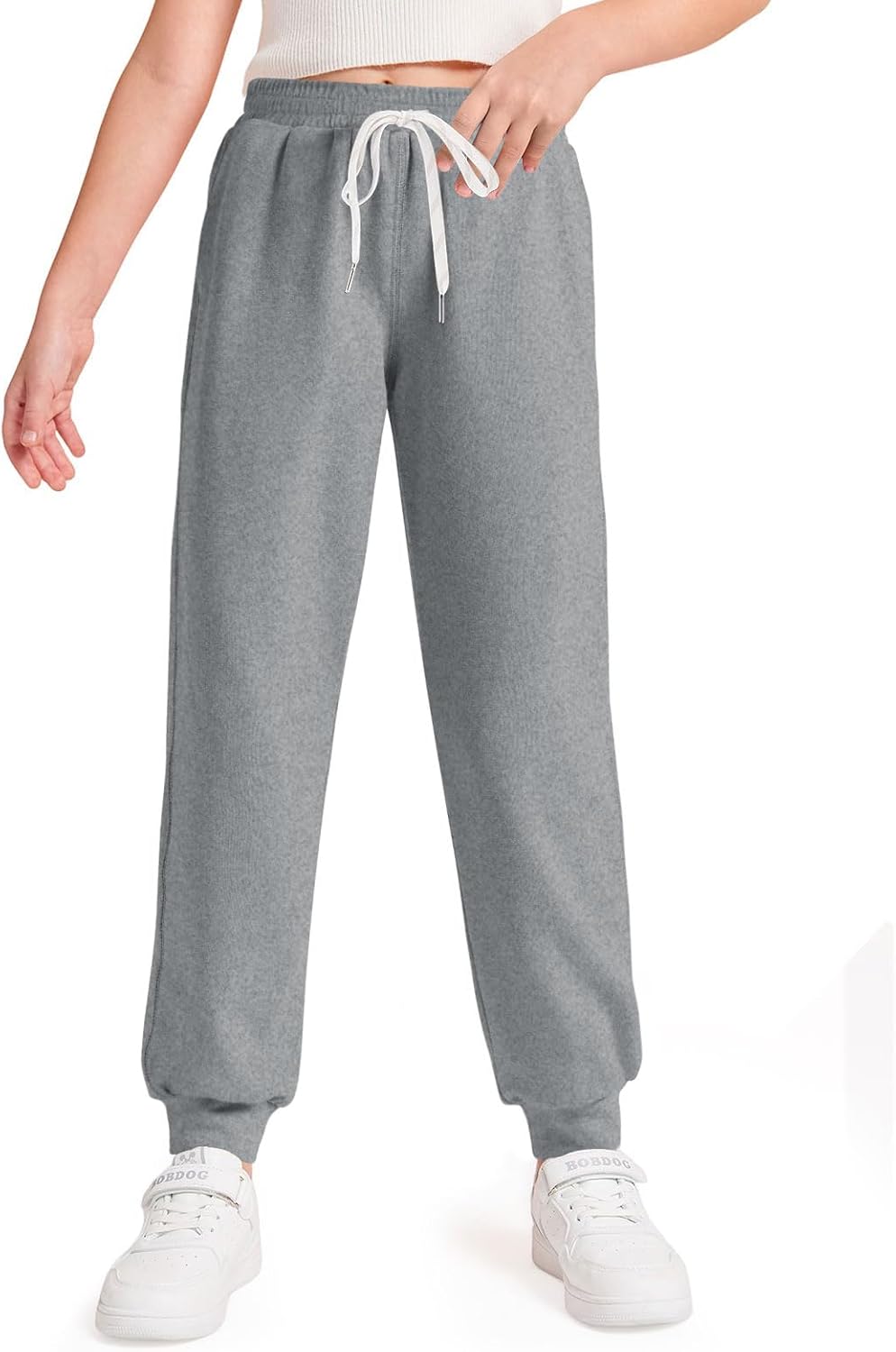 Haloumoning Girls’ Sweatpants Soft Athletic Lounge Joggers Kids High Waist Casual Trousers Pants