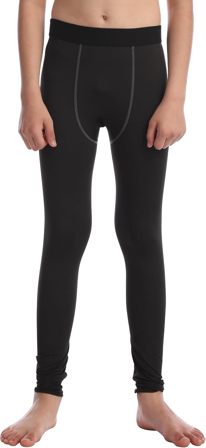 Boys Compression Pants Base Layers Soccer Hockey Tights Athletic Leggings Thermal for Kids…