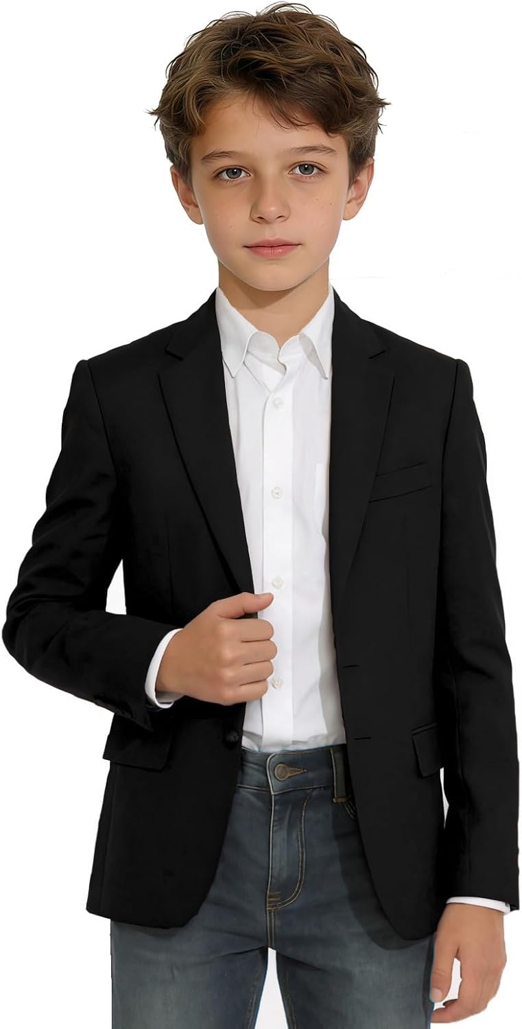 YuanLu Boys Suit Jacket Formal Dress Jacket Slim Fit Sport Coat for Kids