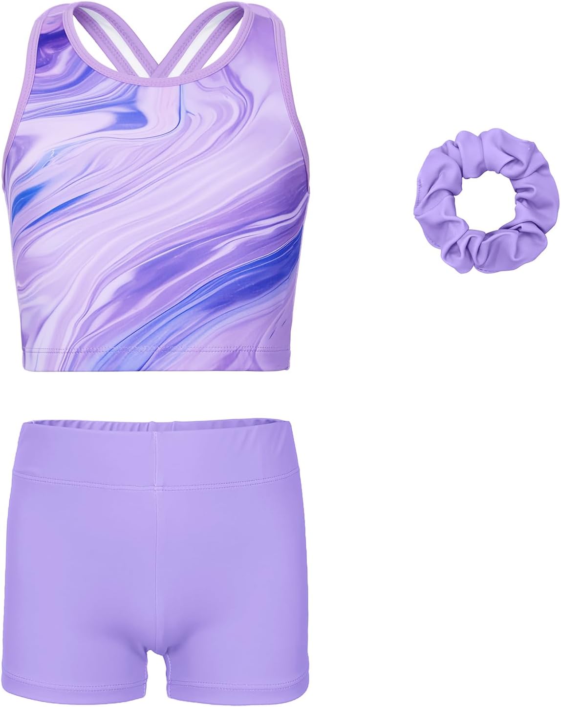 Gymnastics Leotards for Girls with shorts Tumbling Dance Cross Back Unitards Activewear