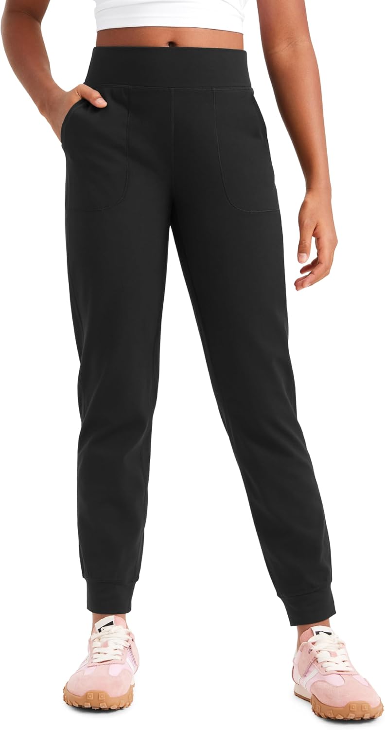 CRZ YOGA Girls Butterlift Athletic Joggers – Active Running Casual Lounge High Waist Pants with Pockets Kid Teen