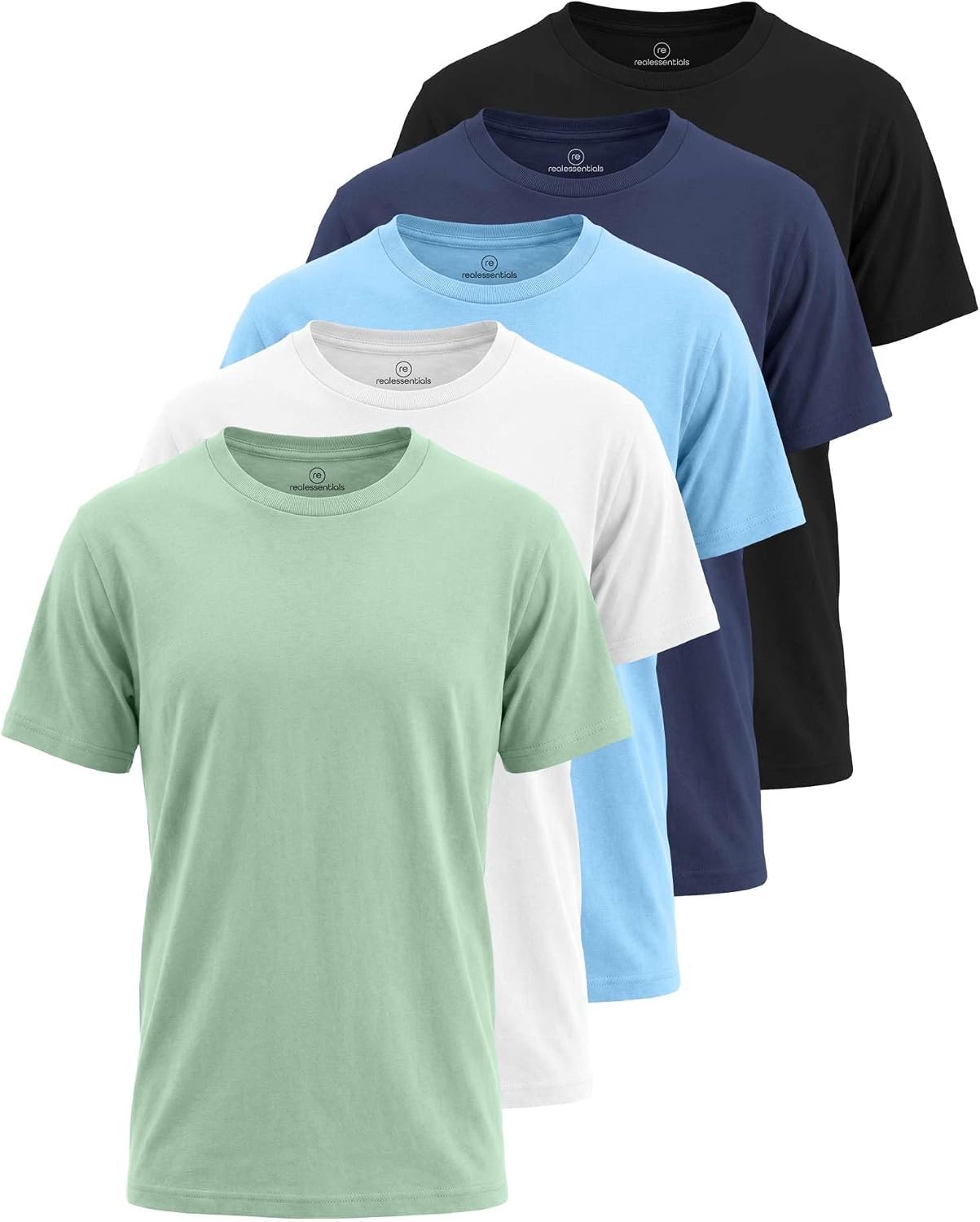 Real Essentials 5 Pack: Boys T-Shirts – Soft Cotton Boys Shirts – Plain Short Sleeve Tops for Kids (Ages 4-18)