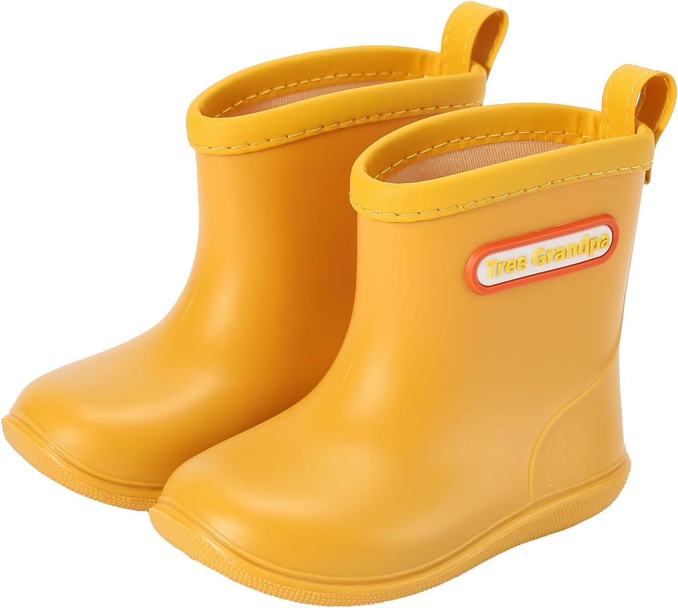 Tree Grandpa Toddler Rain Boots Baby Kids Easy-on Rain shoes Children Waterproof Shoes for Boys Girls(1-6 Years)
