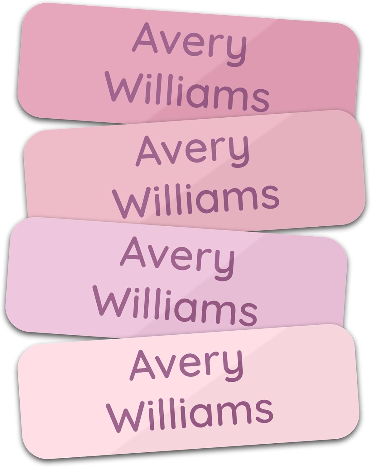 Personalized Kids’ Name Labels (60 Labels) Custom Name Tag Clothing Label – Waterproof Daycare Stickers for Lunch Boxes, Bottles, Clothing Tags, Backpacks and School Supplies (Rosy)