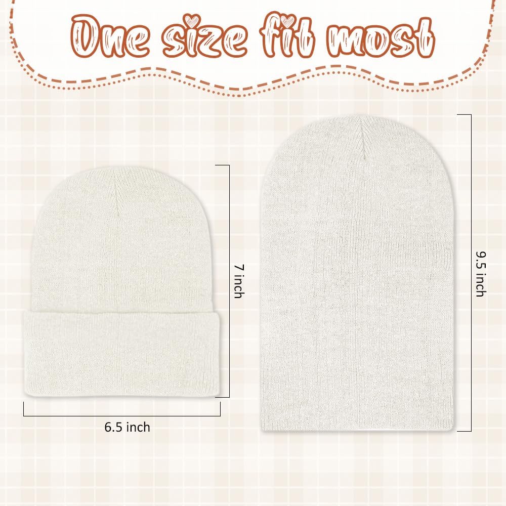 12 Packs Kids Beanies Winter Hats Warm Variety Pack, Assorted Colors Cuffed Knit Caps for Boys Girls Wholesale
