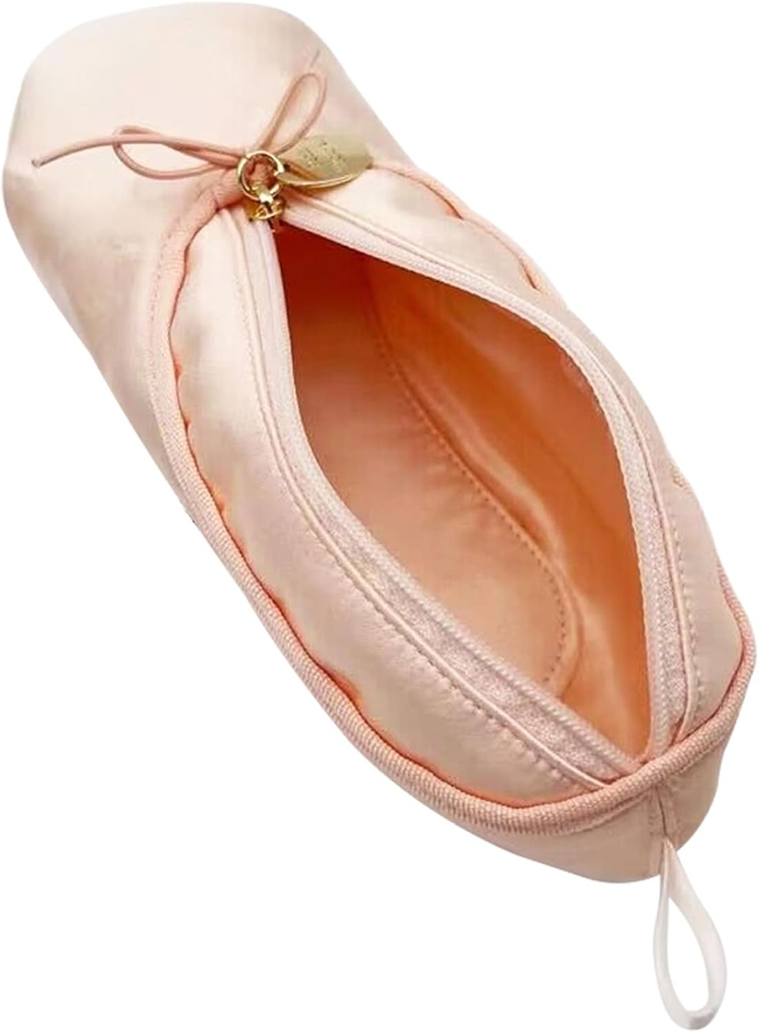 Makeup Ballet Bag, Cute Cosmetic Bag Dance Recital Gifts for Girls, Ballet Shoe Pencil Case Small Cosmetic Bag Bow Mini Dance Bag for Girls Makeup Brush Holder Travel (Pink)