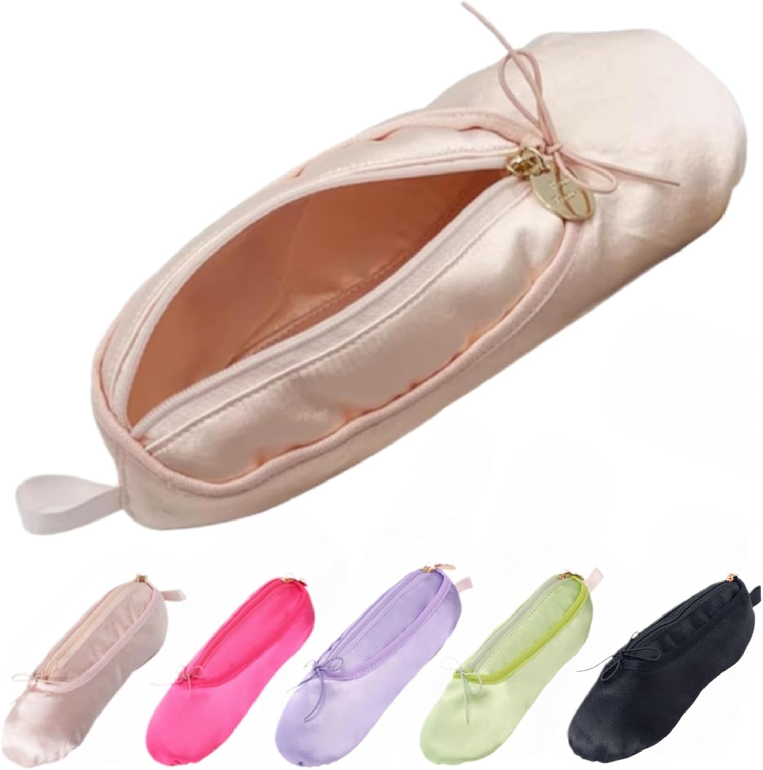 Ballet Dance Shoe Makeup Bag For Little Girls, Ballerina Slipper Makeup Pouch Bag, Ballet Pointe Shoes Gifts (Pink)