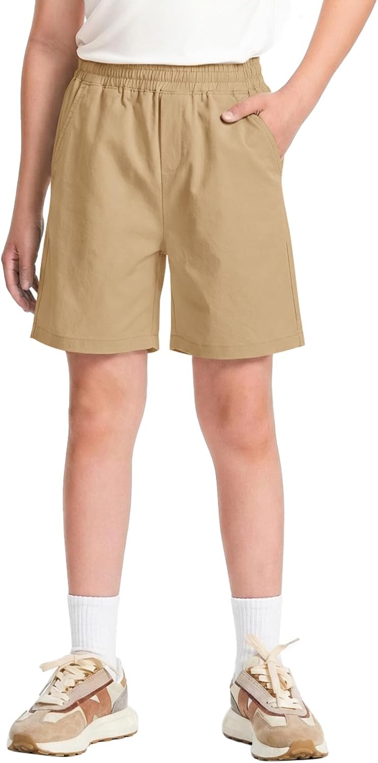 Haloumoning Boys Elastic Waist Shorts Kids Summer Quick Dry Pull On Athletic Basketball Shorts 5-14 Years