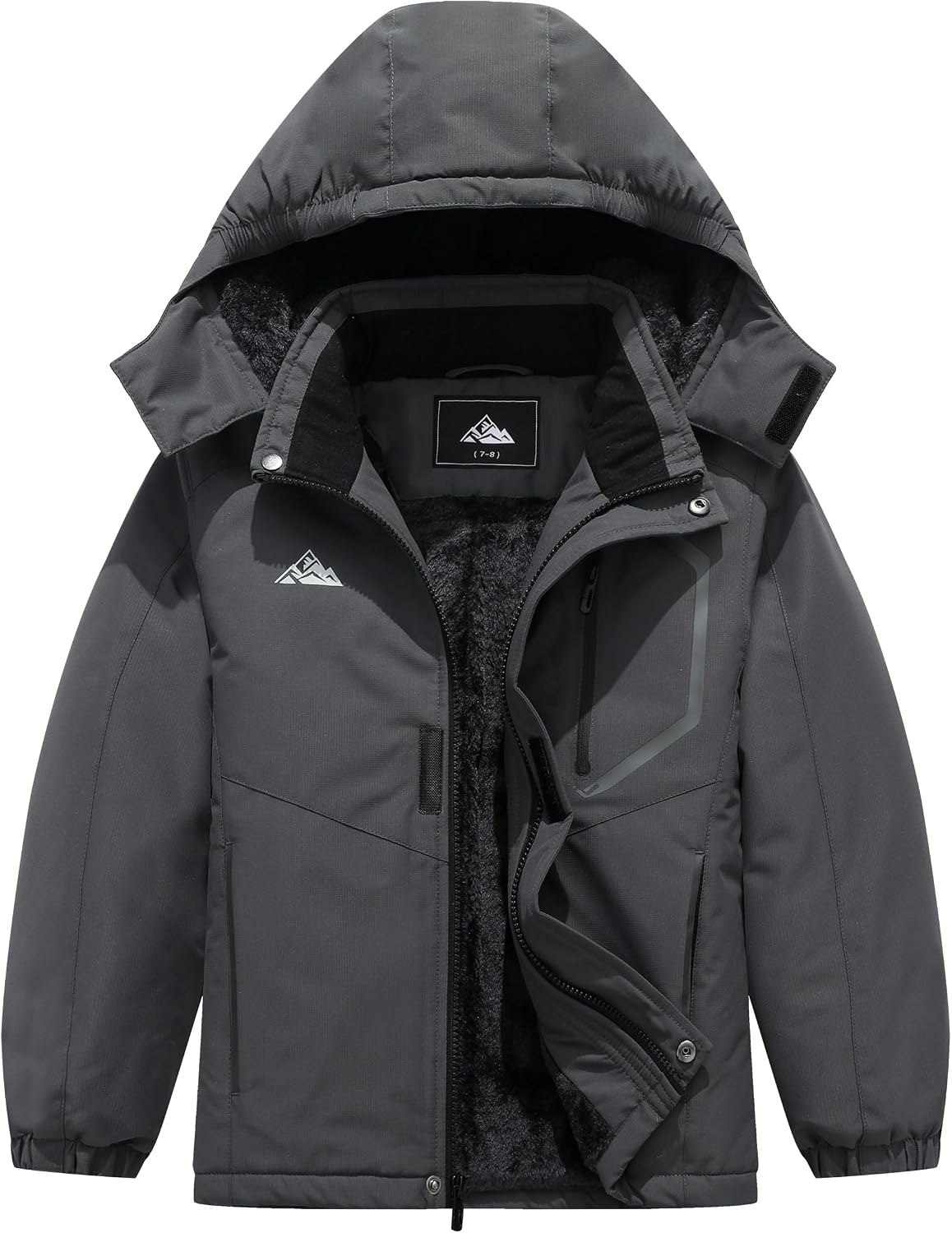 Kids Boy’s Winter Skiing Snow Jacket| Warm Snowboarding Coat With Fleece Lining Waterproof Hooded Overcoat