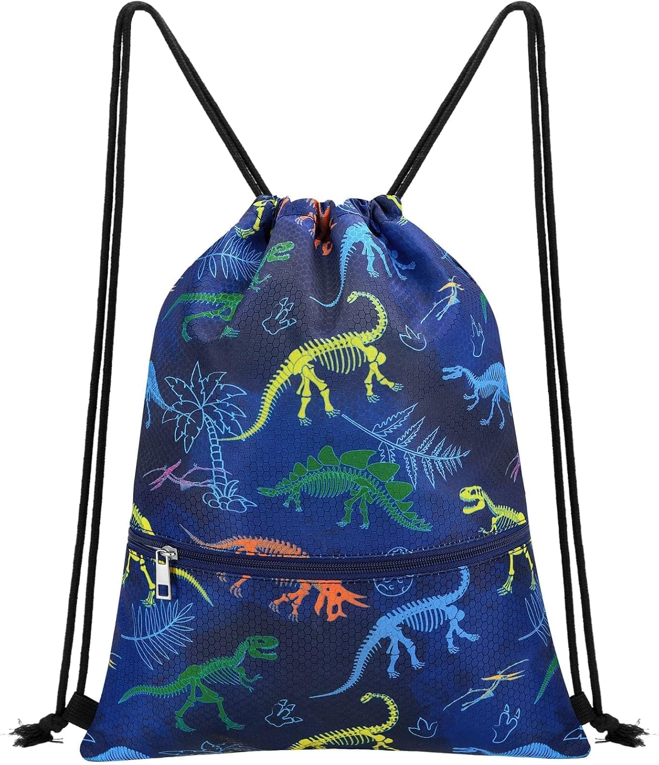 WAWASAM Kids Drawstring Backpack, Gym Swim Bag Cinch Bag for Girls Boys with Zipper Pocket