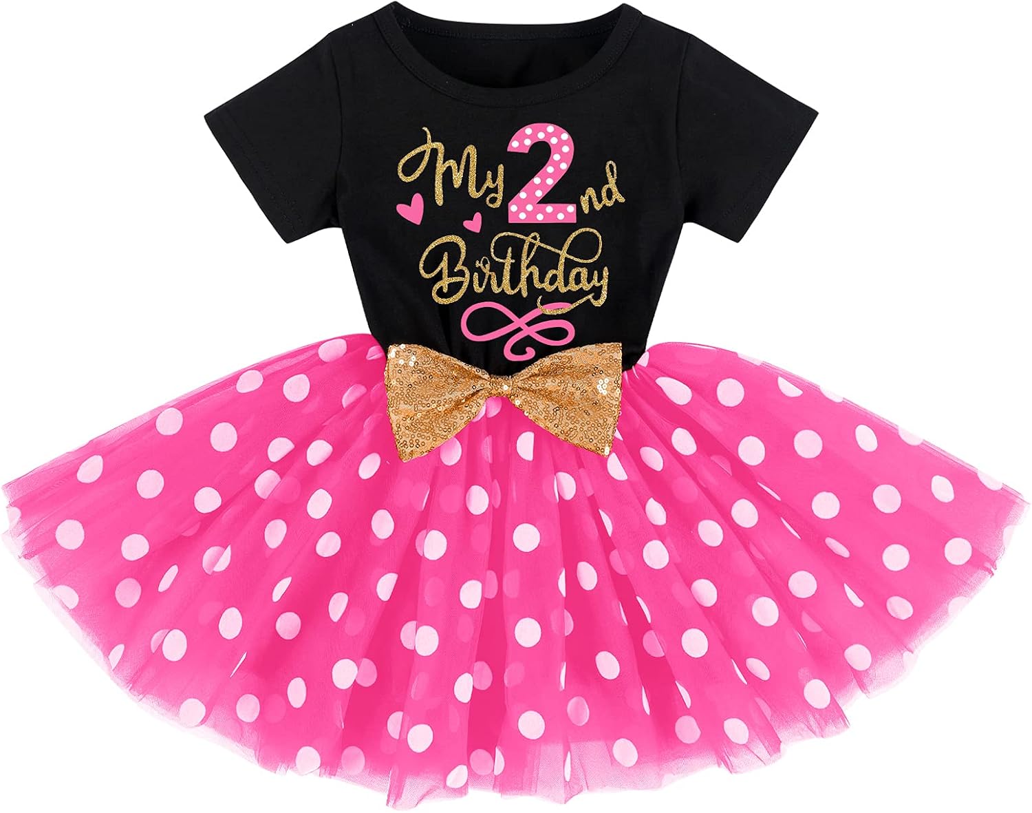 IMEKIS Baby Girls 1st 2nd Birthday Dress Polka Dots Tulle Tutu Cake Smash Summer Party Photo Props