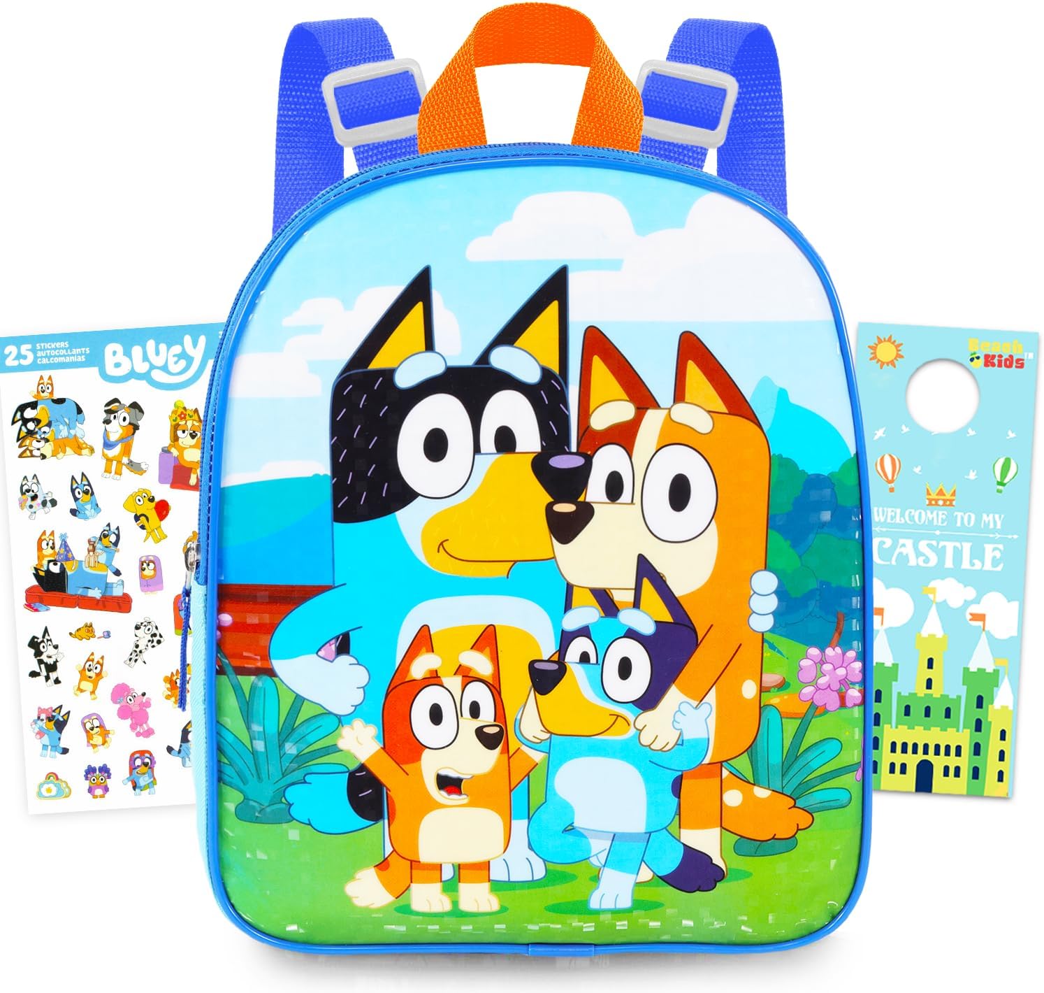 Bluey Mini Backpack for Kids – Bundle with 11″ Small Bag for Girls Plus Button | Bluey Backpack Purse Set