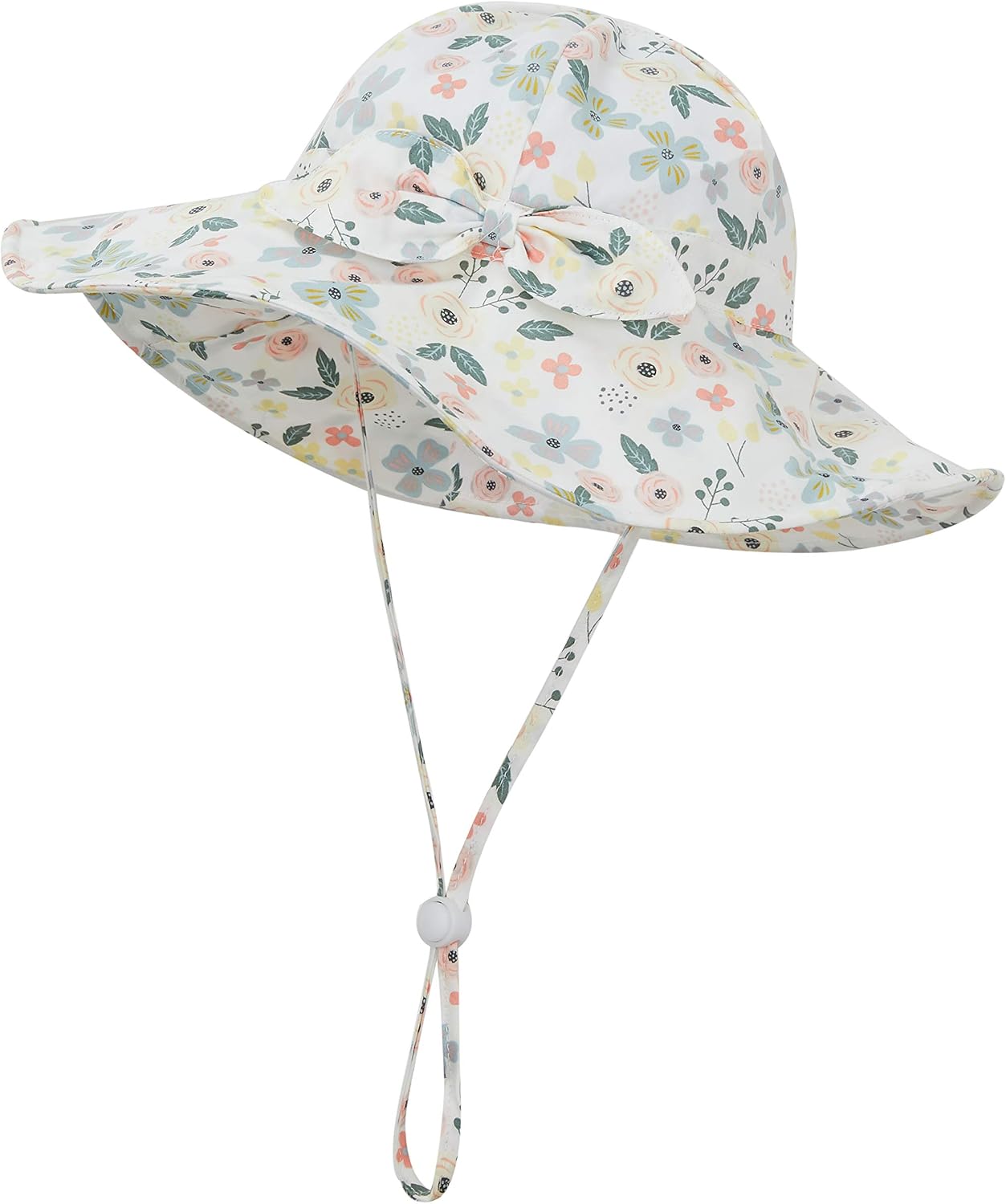 Baby Girl Sun Hat Infant Summer Beach Hats with UPF 50+ Toddler with Wide Brim Strap Outdoor Bucket Hat